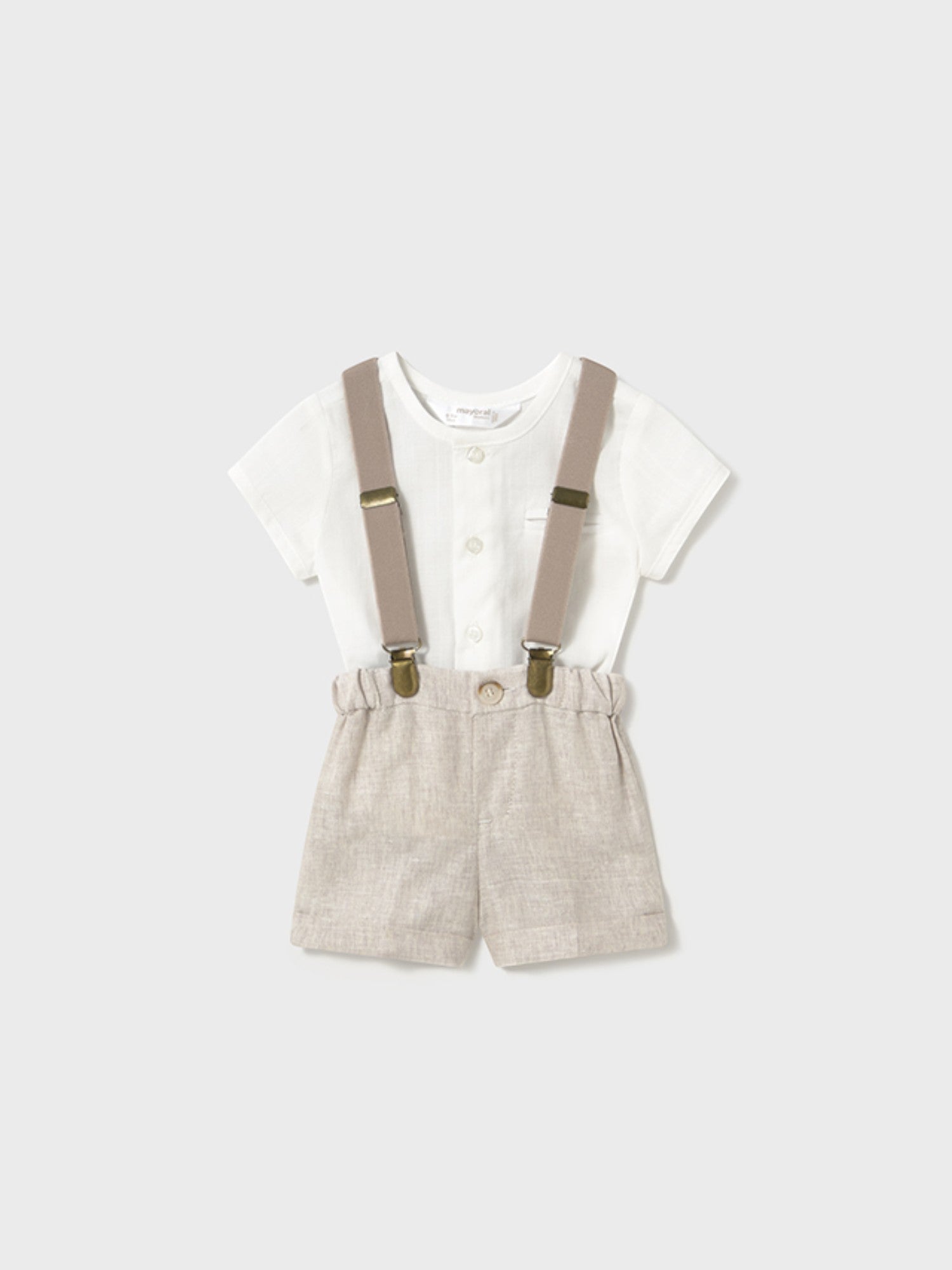 Completo pantalone corto e maglia Bimbo AVORIO 1215 /A - NANU' BABY