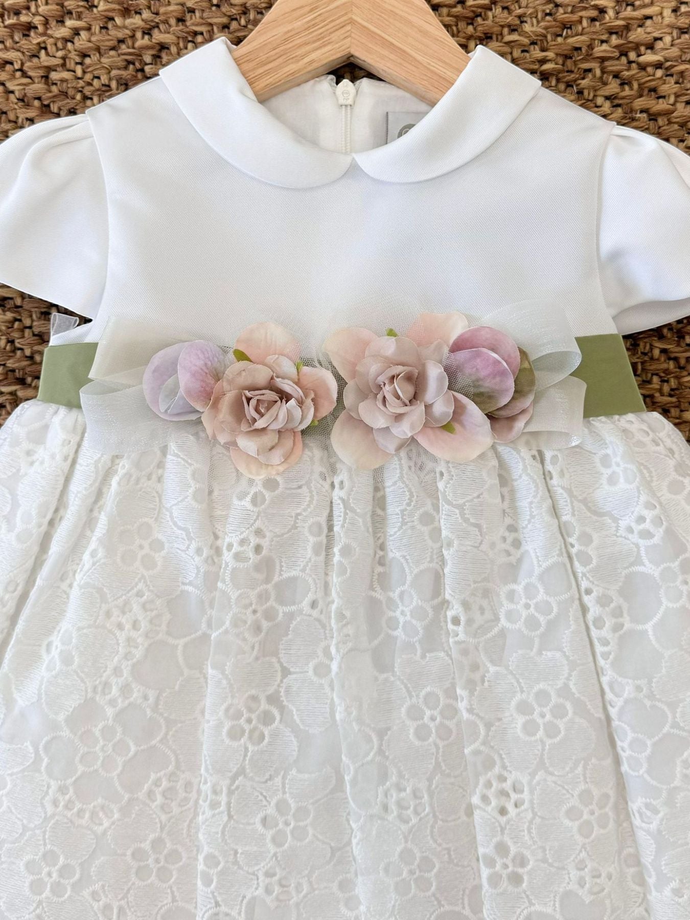 Abito Cerimonia Fiori Bimba PANNA EN801MC - NANU' BABY