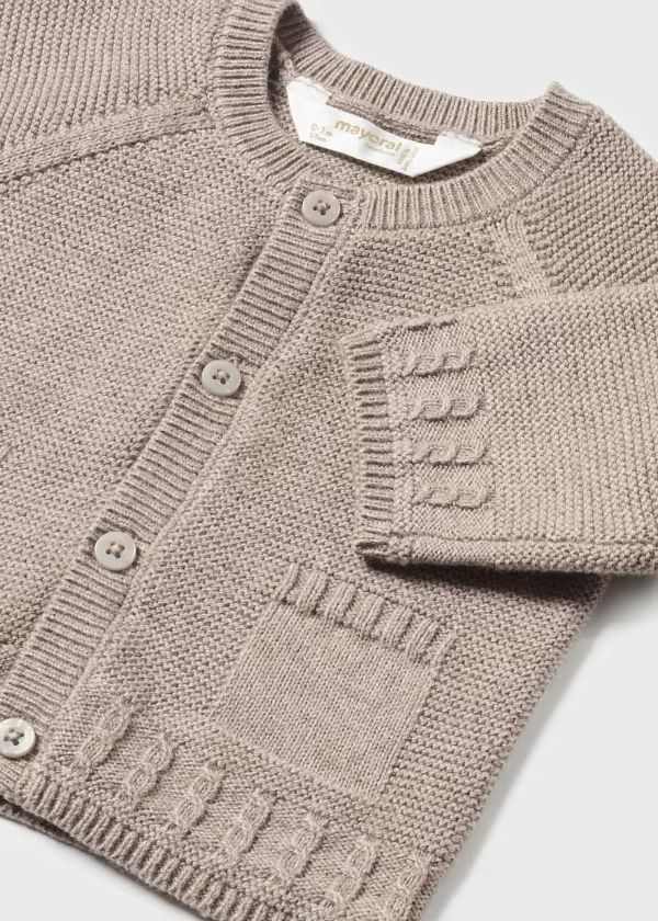 Cardigan basic in caldo cotone Bimbo GRIGIO 2301-G