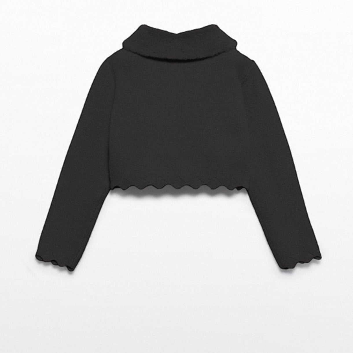 Cardigan tricot colletto pell Bimba Nero 5834/80 - NANU' BABY