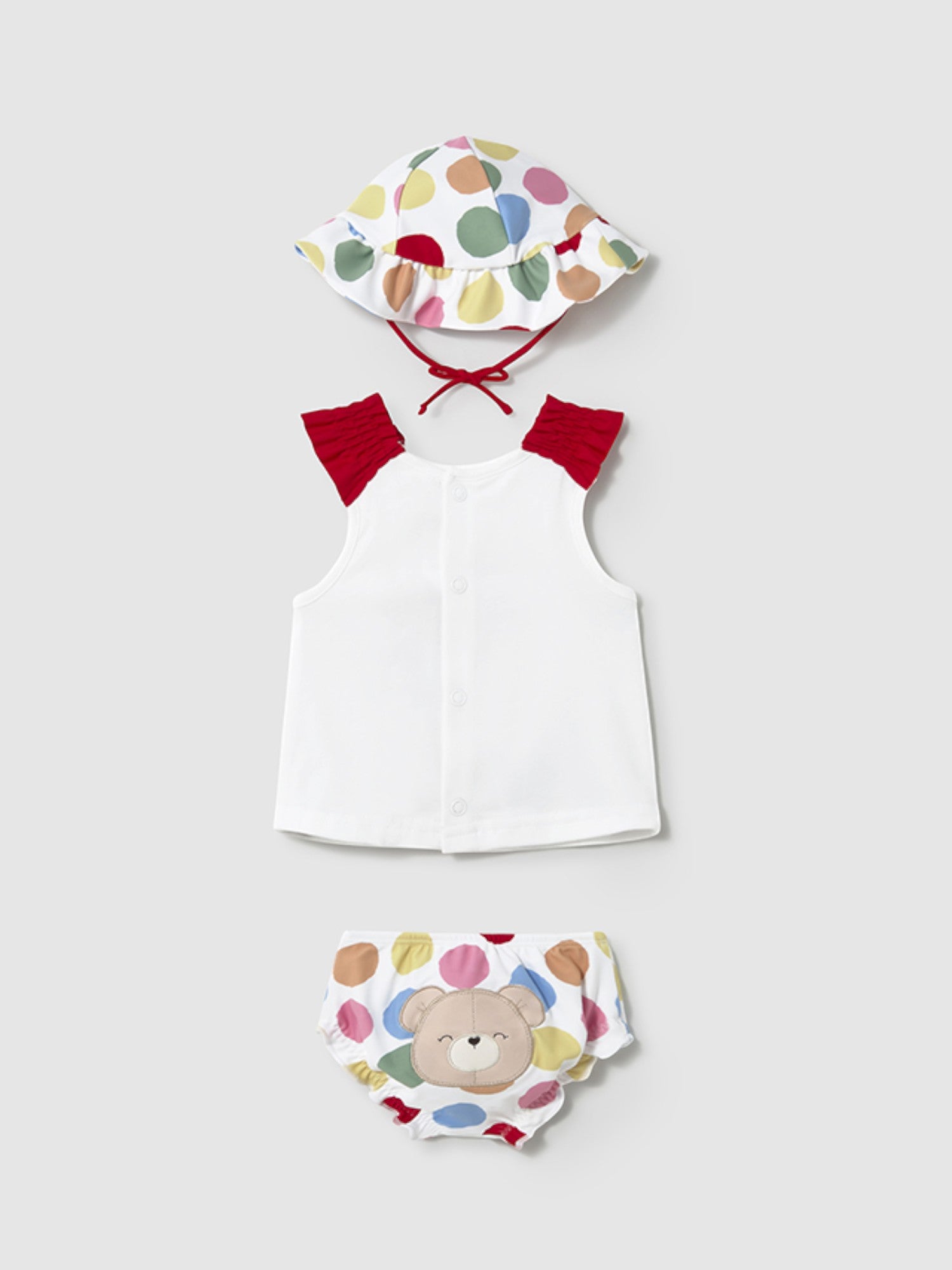 Completo costume da bagno e cappello Bimba ROSSO 1668 /RS - NANU' BABY