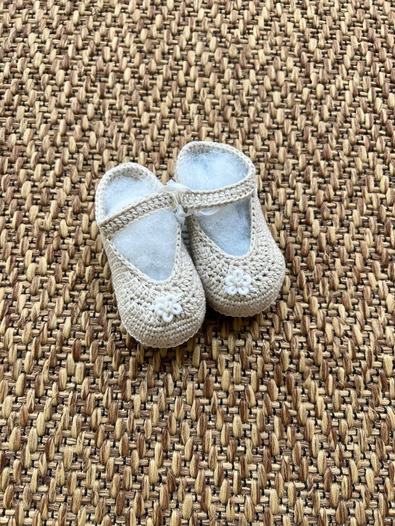 Babbucce in lino Neonata TORTORA NAIME/BB-T - NANU' BABY