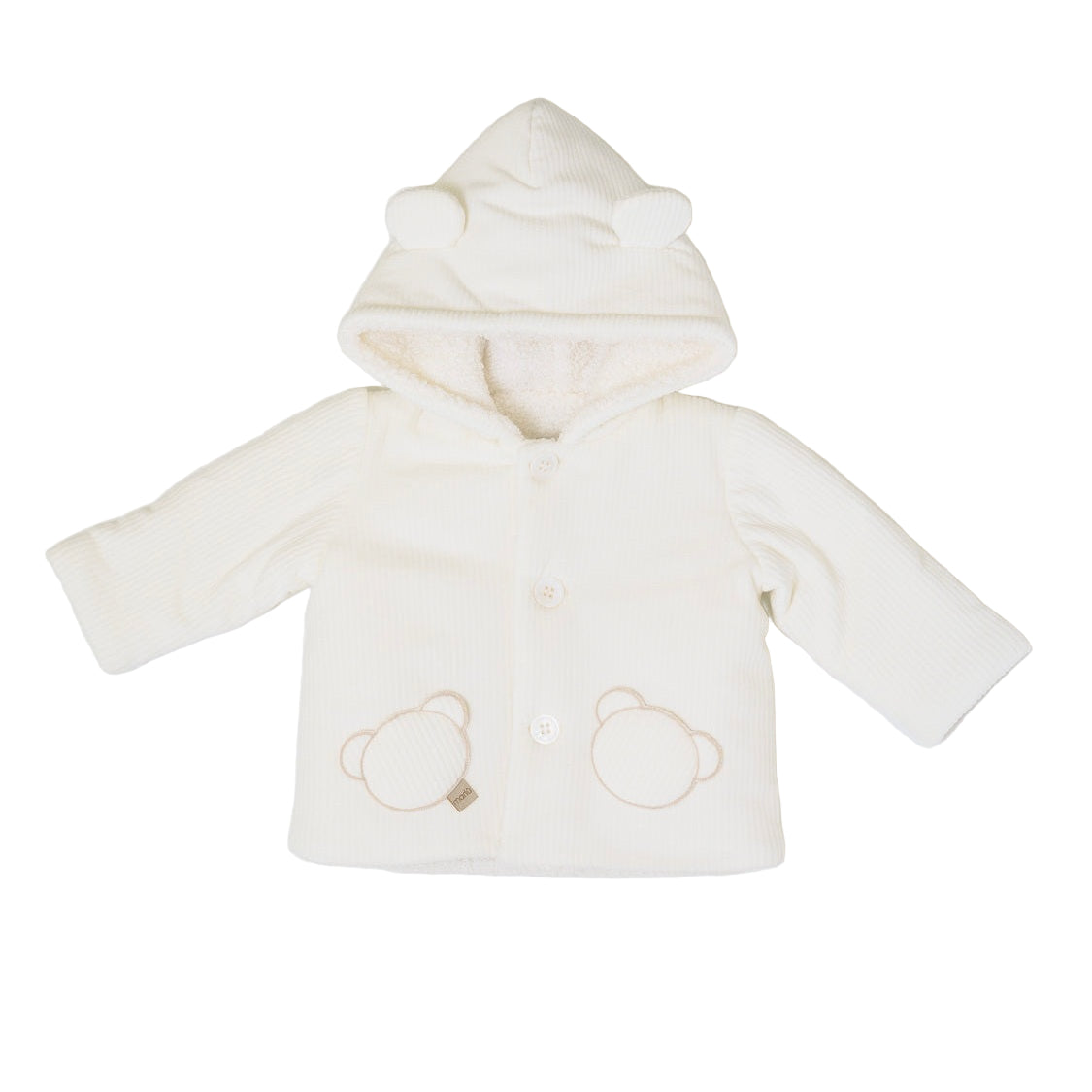 Cappottino con Cappuccio Orsetto Bimbo VANIGLIA IN5940/V - NANU' BABY