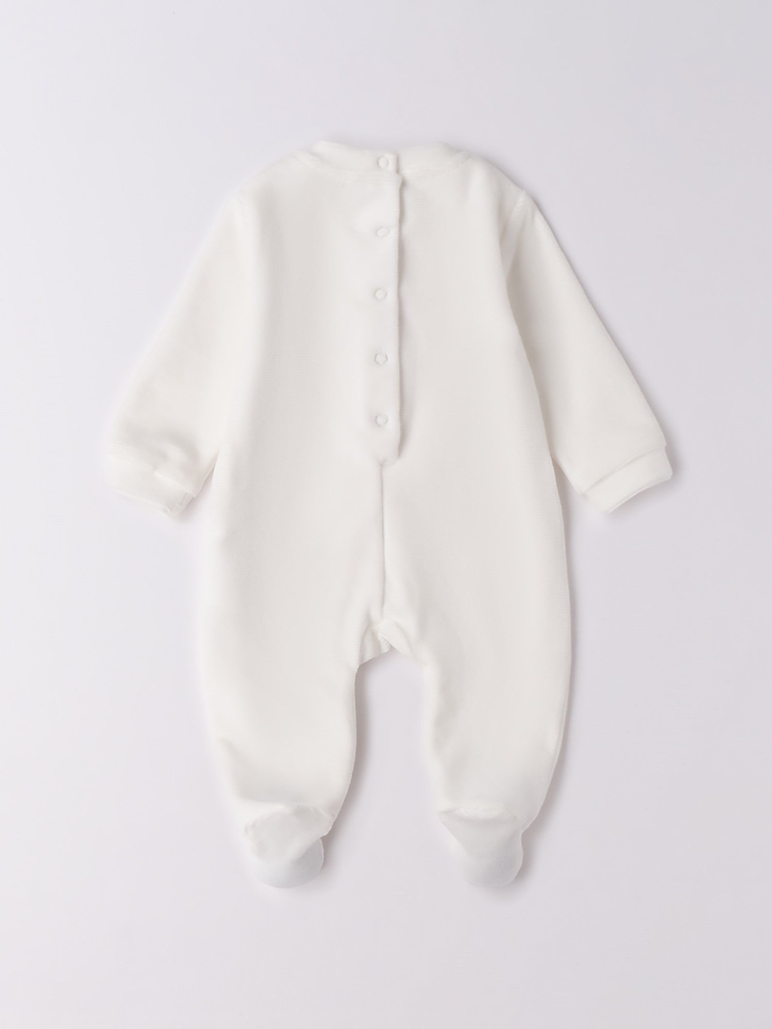 Tutina Intera Con Piede Neonata Bianco 3F759/112 - NANU' BABY