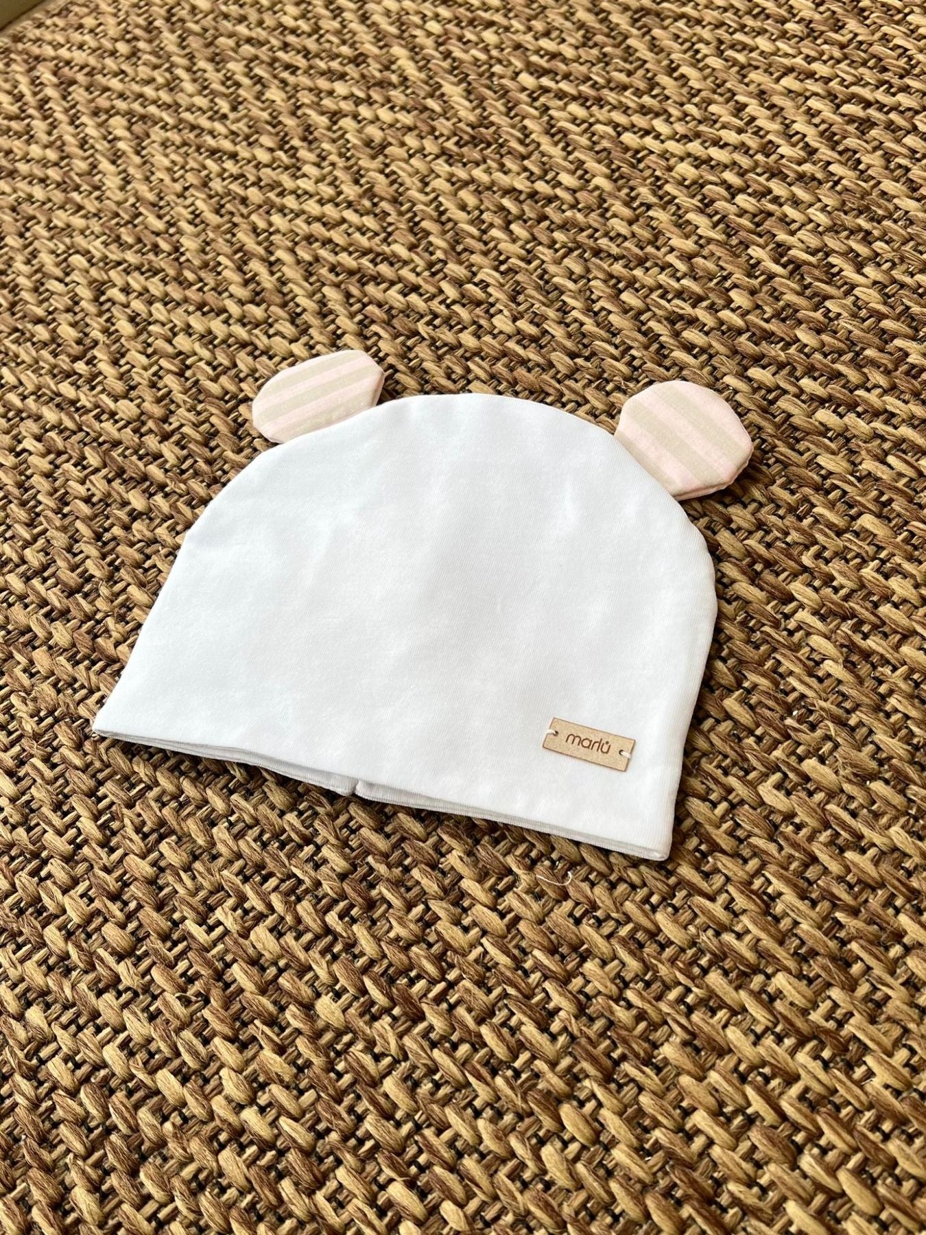 Cuffia Neonata BIANCO EP6873F - NANU' BABY