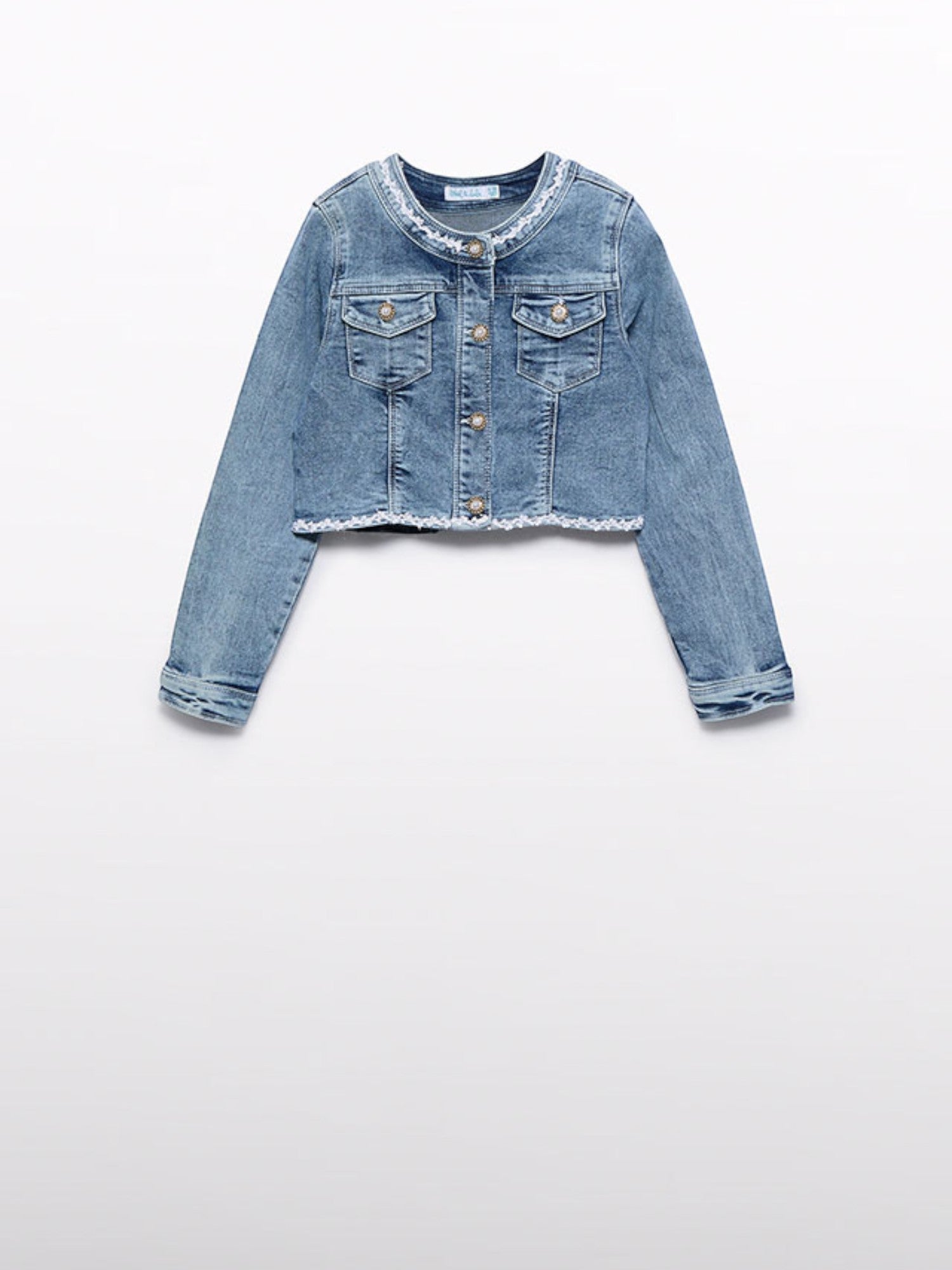 Giacca jeans applicazioni Bimba JEANS 5369 /80 - NANU' BABY