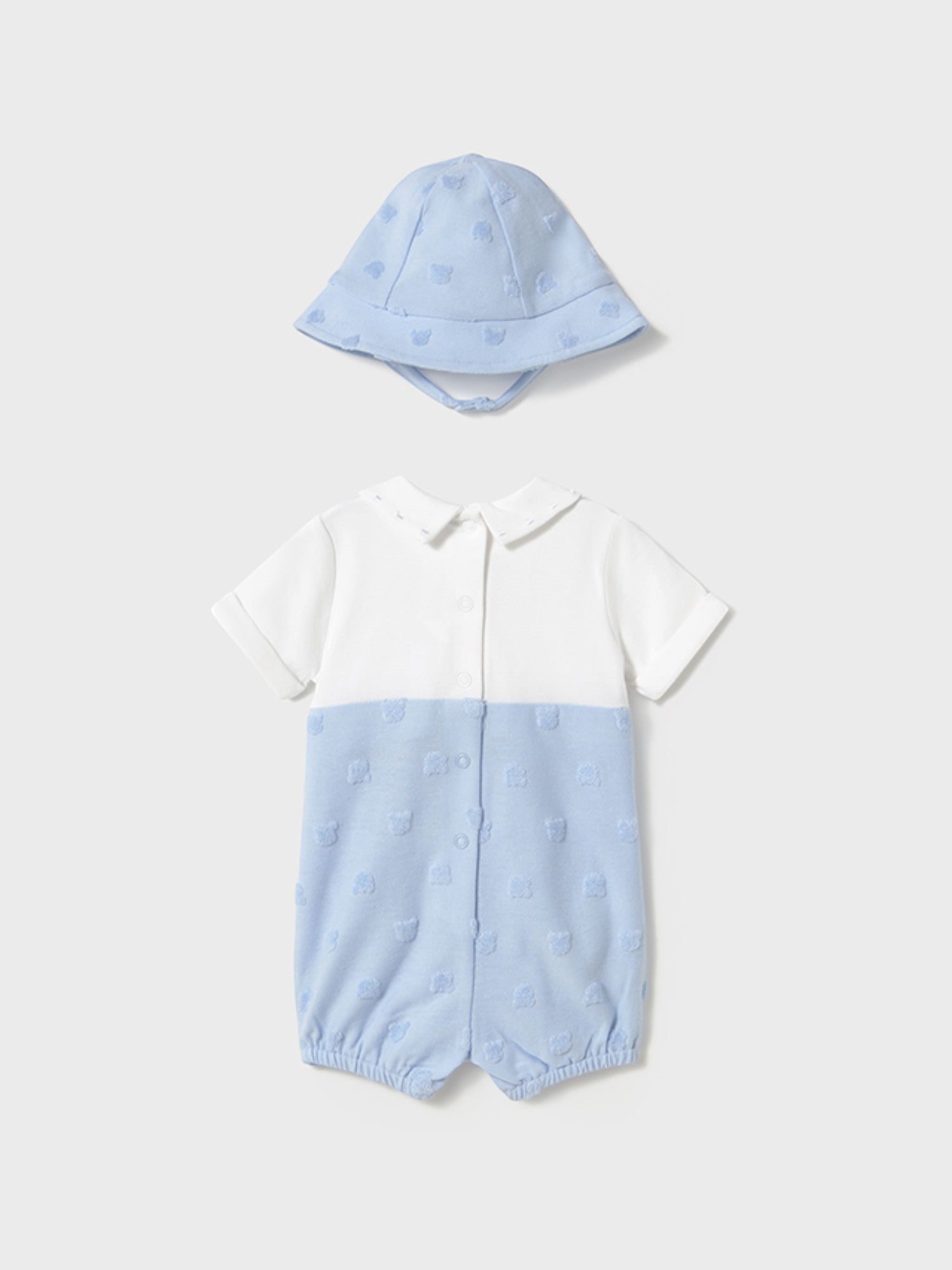 Pagliaccetto salopette,cappello Bimbo CIELO 1605 /C - NANU' BABY