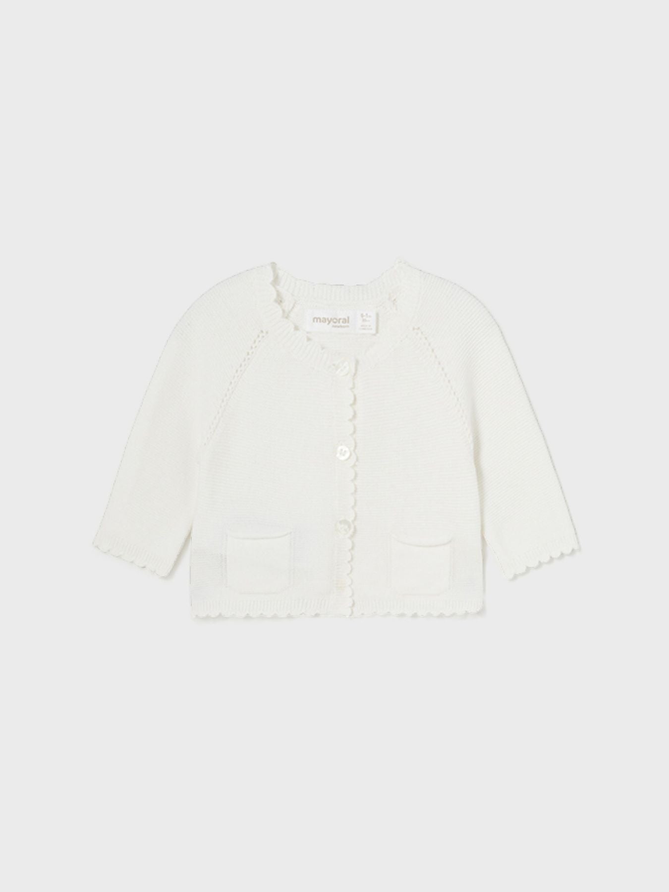 Giacchino lungo maglia Bimba ECRU 1376/E - NANU' BABY