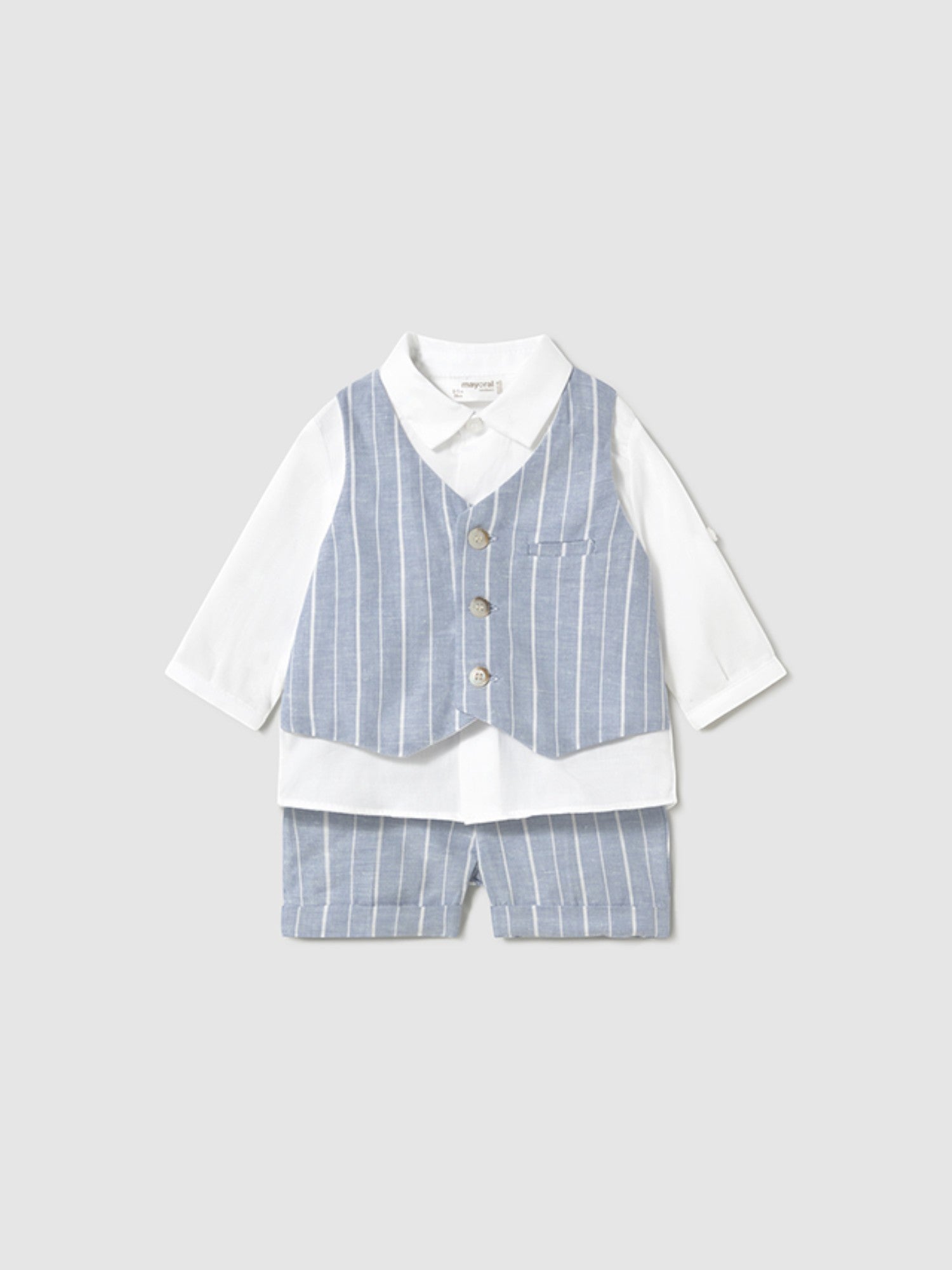 Completo pantalone corto gilet Bimbo AZZURRO 1212 /AZ - NANU' BABY