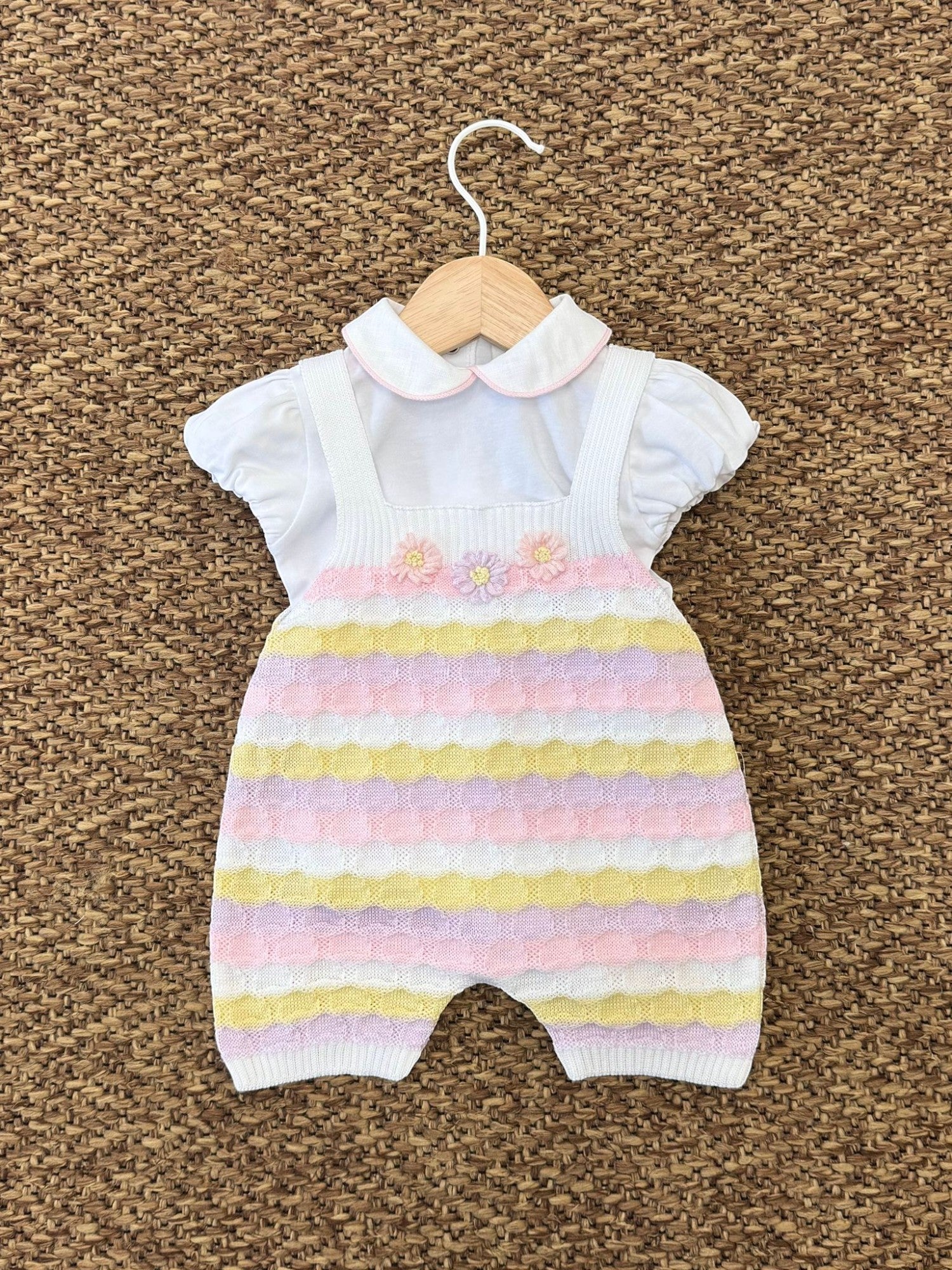 Completo Salopette e body m/c Bimba BIANCO EB1530/G - NANU' BABY