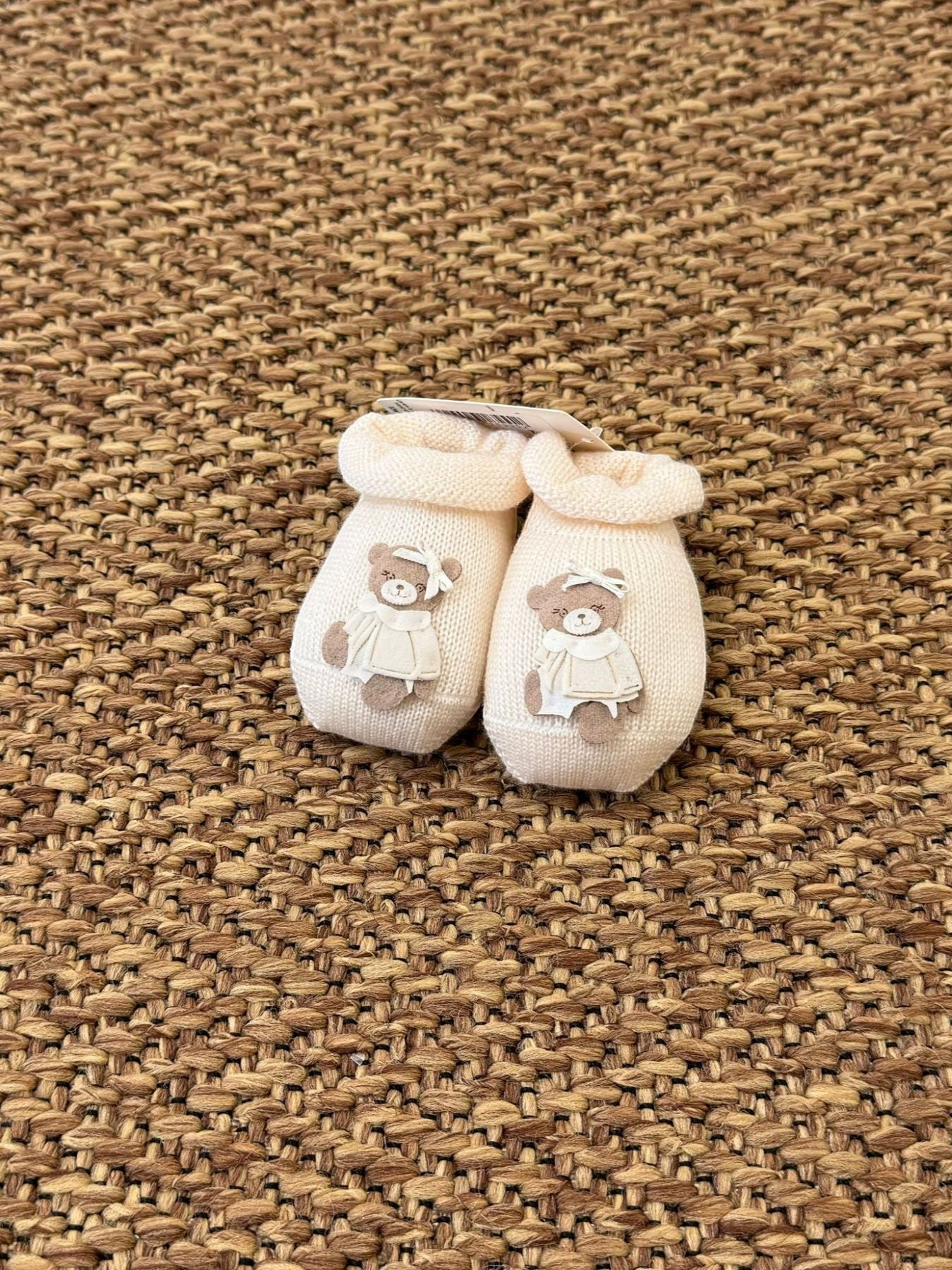 Babbucce Orsetta Little Sara Neonata LATTE 30567/X1 - NANU' BABY