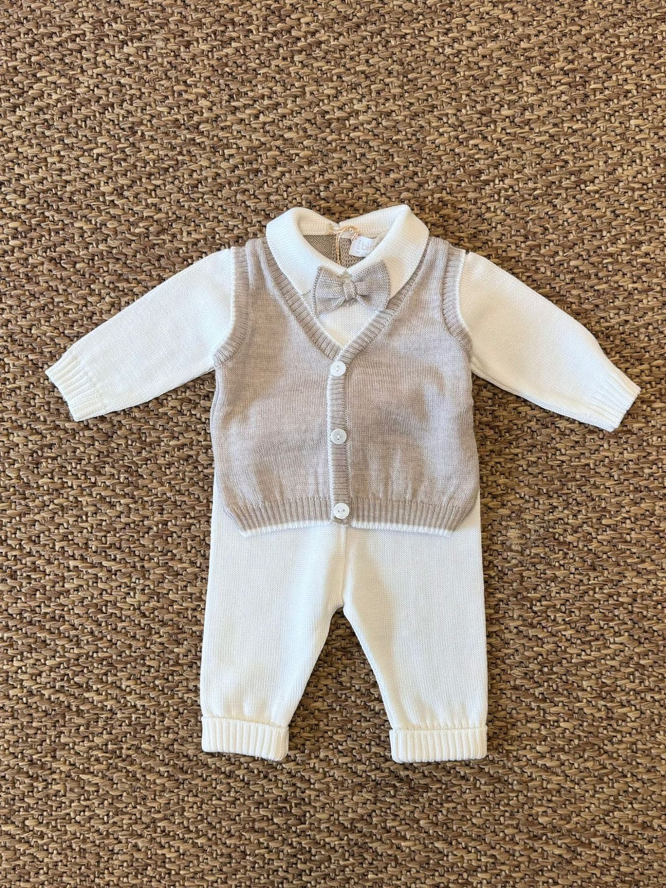 Completo con Papillon Neonato TORTORA 6815 - NANU' BABY