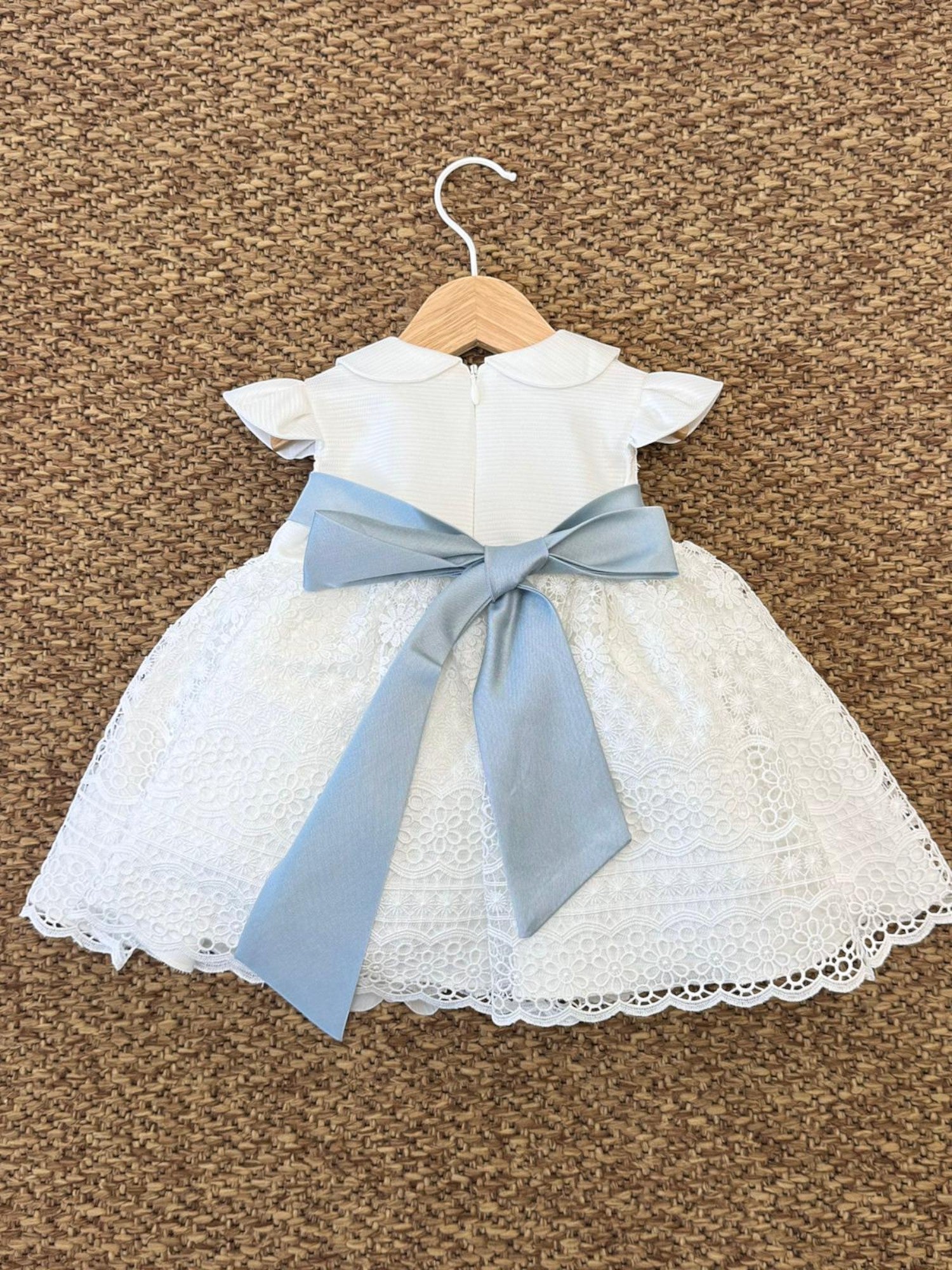Abito Cerimonia Macramè Bimba AZZURRO FB080/AP - NANU' BABY