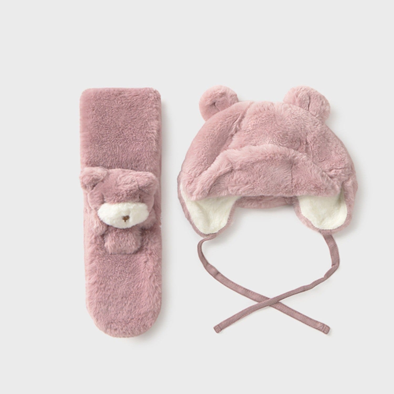 Completo cappello,sciarpa pellic Rosa 10020/66 - NANU' BABY