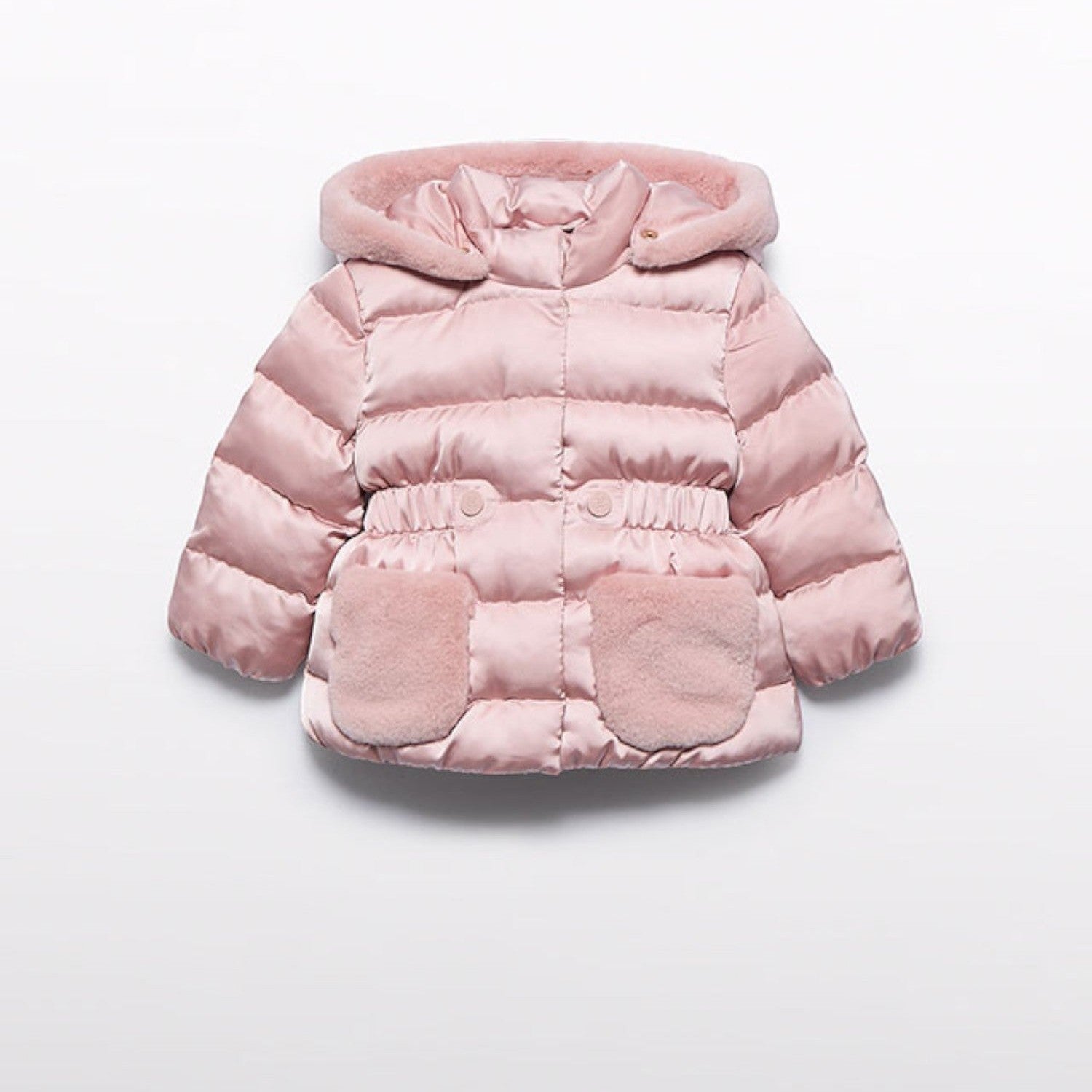 Giubbotto satinato pelo Bimba Rosa 5821/19 - NANU' BABY