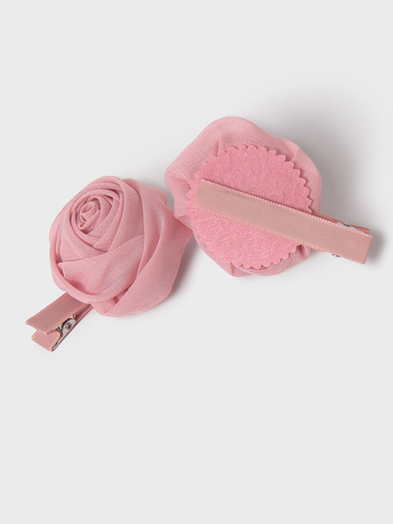 Set 2 fermagli fiori chiffon ROSA 5411/B - NANU' BABY