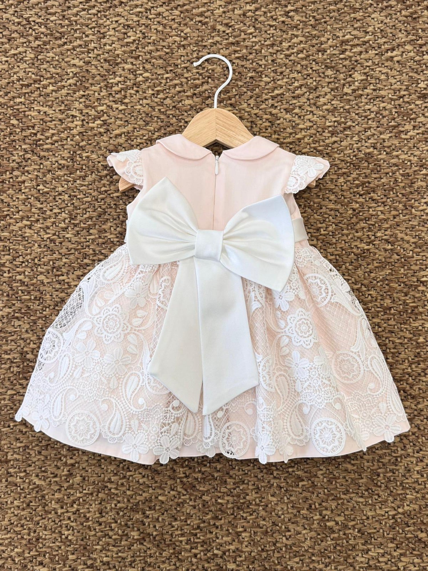 Abito Cerimonia Macramè Bimba ROSA FB081/R - NANU' BABY