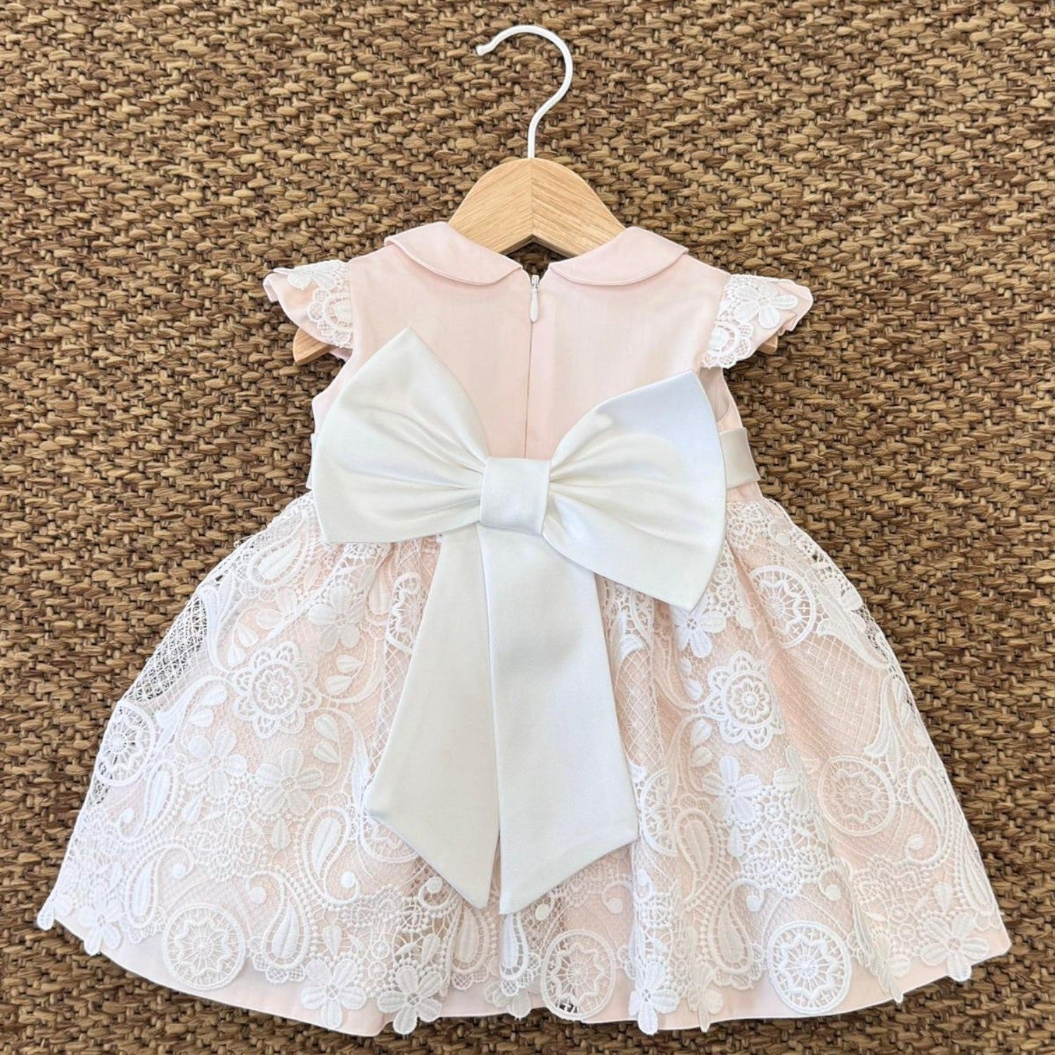Abito Cerimonia Macramè Bimba ROSA FB081/R - NANU' BABY