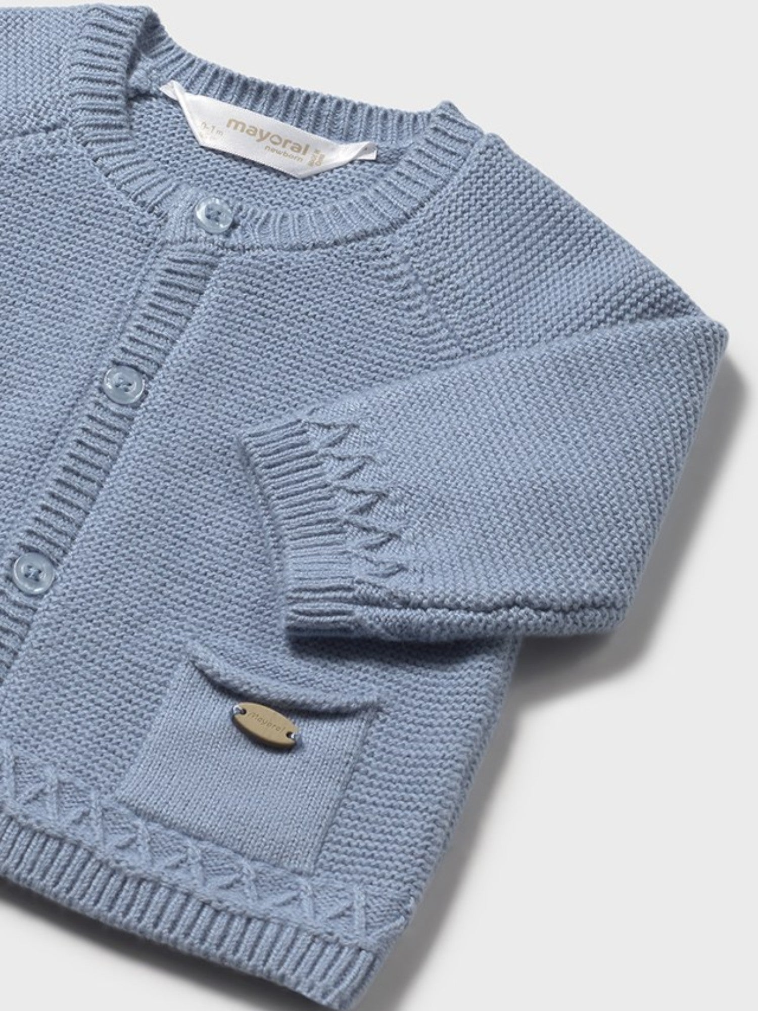 Cardigan Bimbo Azzurro Girocollo Mayoral 2337/46 - NANÙ BABY - NANU' BABY