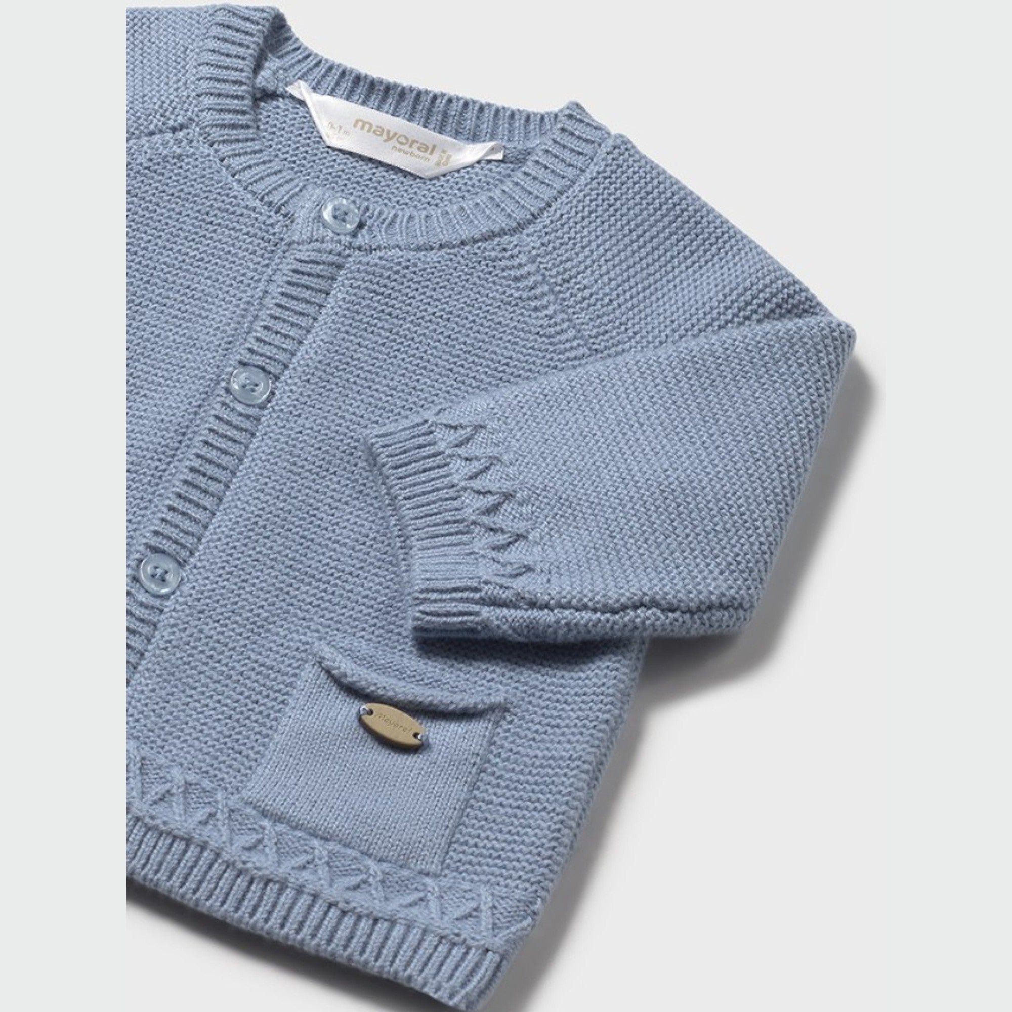Cardigan Bimbo Azzurro Girocollo Mayoral 2337/46 - NANÙ BABY - NANU' BABY