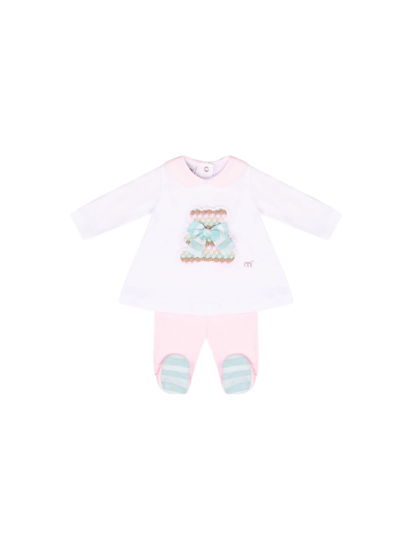 Completo Orsetto effetto Bolle Neonata ROSA EP6517 - NANU' BABY