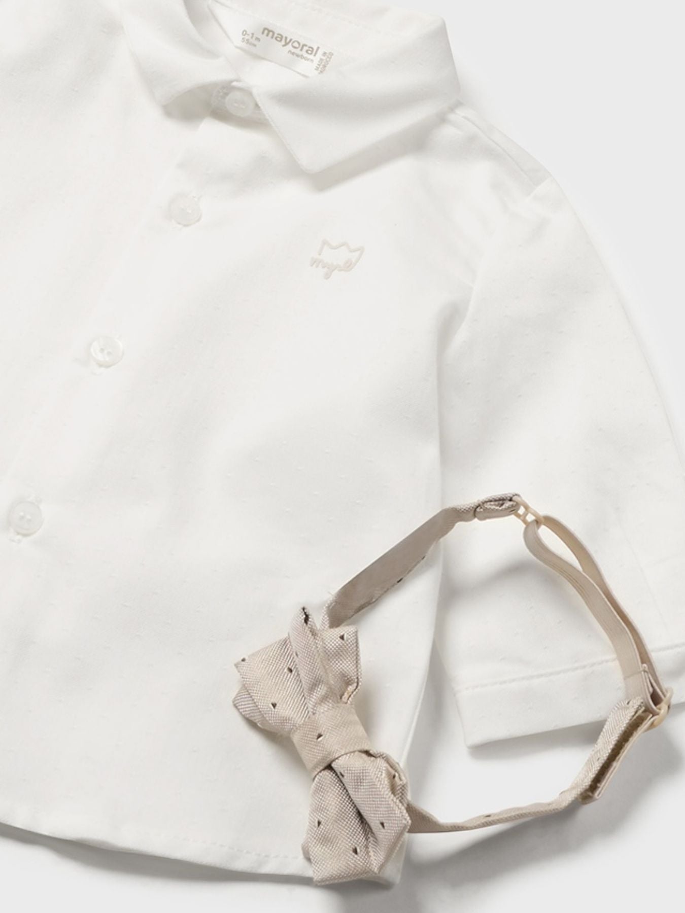 Camicia m/l con papillon Bimbo ECRU 1J-2180/E - NANU' BABY