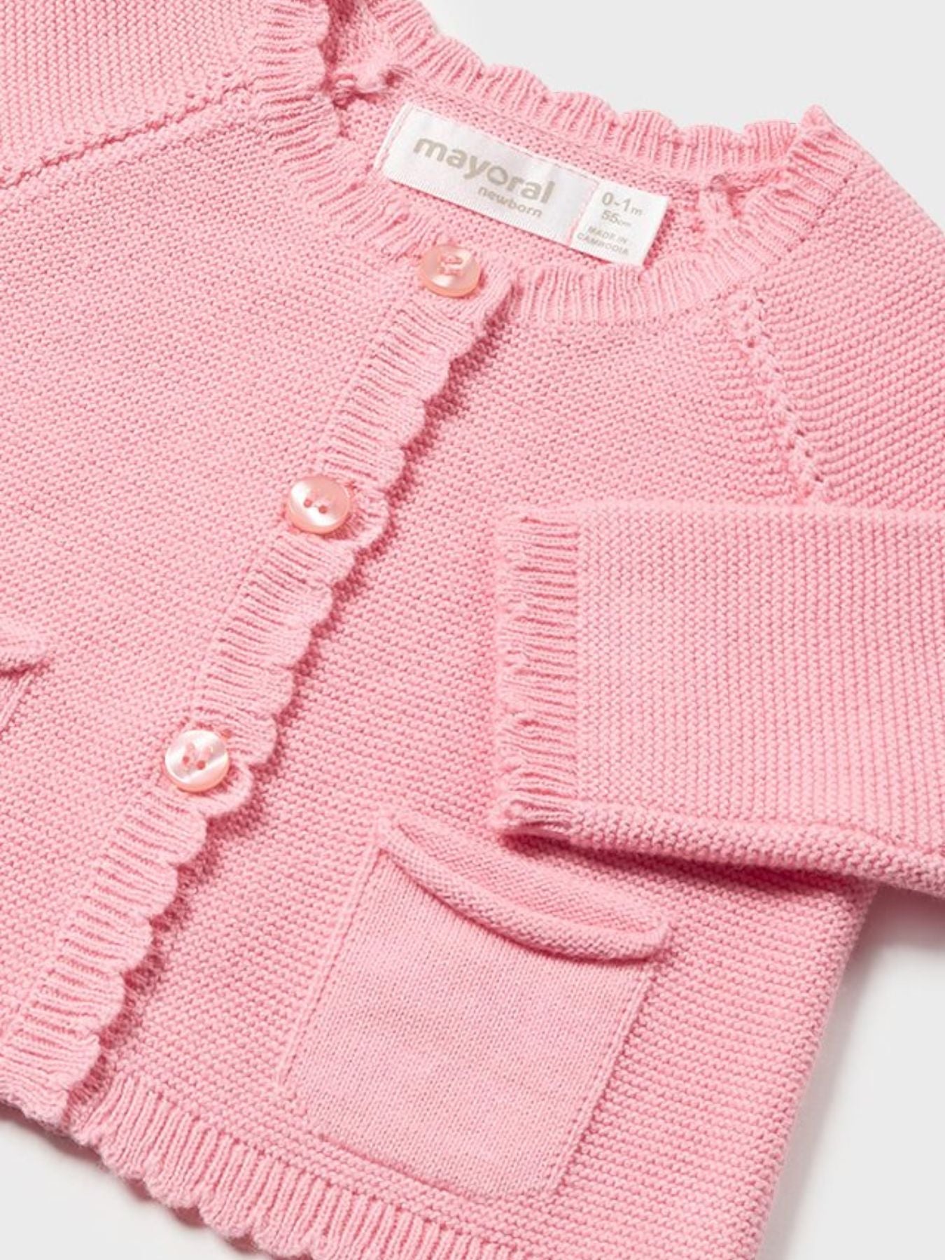 Giacchino lungo maglia Bimba ROSA 1376/R - NANU' BABY