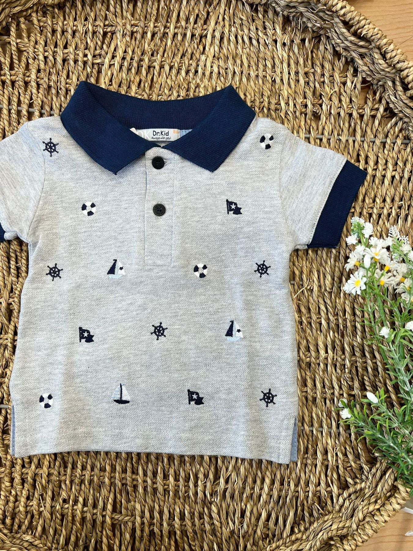 Polo marinaretto Bimbo GRIGIO DK509 - NANU' BABY
