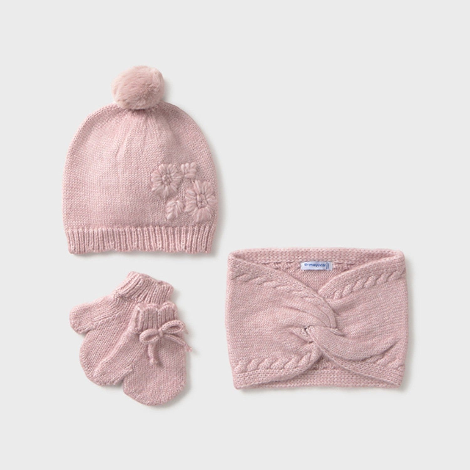 Completo cappello mutanda muffol Rosa 10019/47 - NANU' BABY