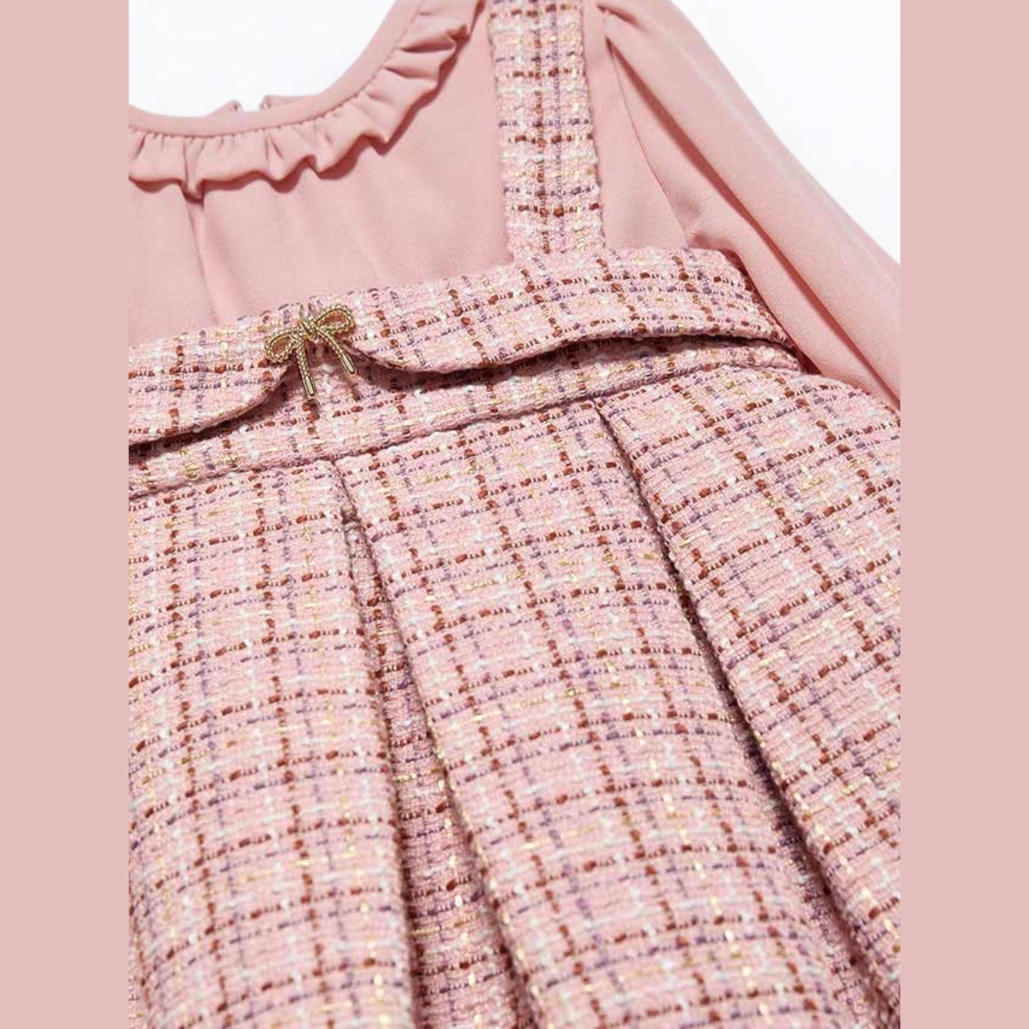Abito pichi tweed Bimba Rosa 5504/8 - NANU' BABY