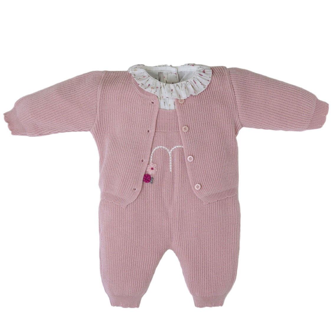 Completo lana rosa marsala Neonata ROSA IN1431/R - NANU' BABY