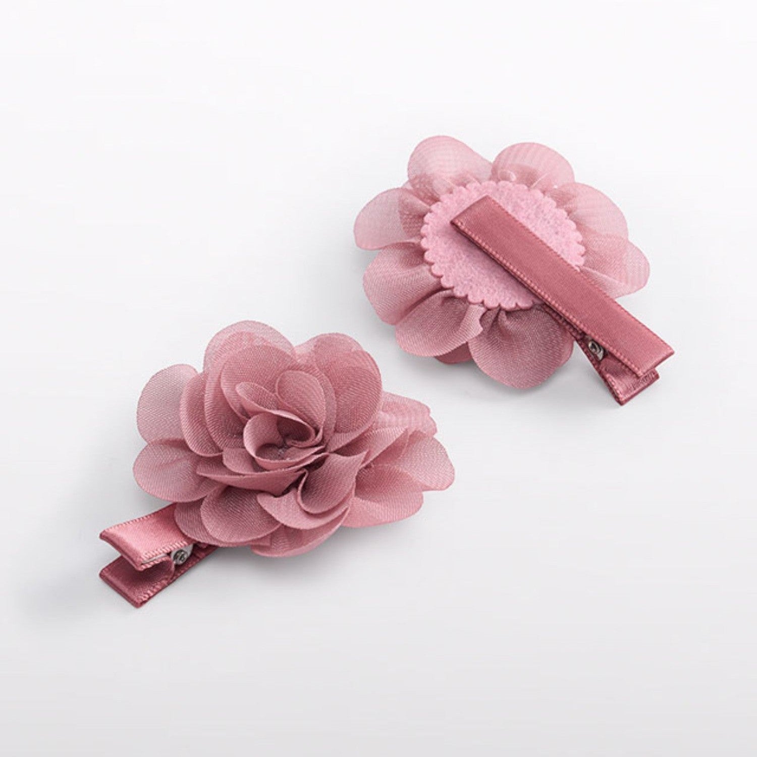 Set 2 fermagli fiori chiffon Bimba Rosa 5967/31 - NANU' BABY