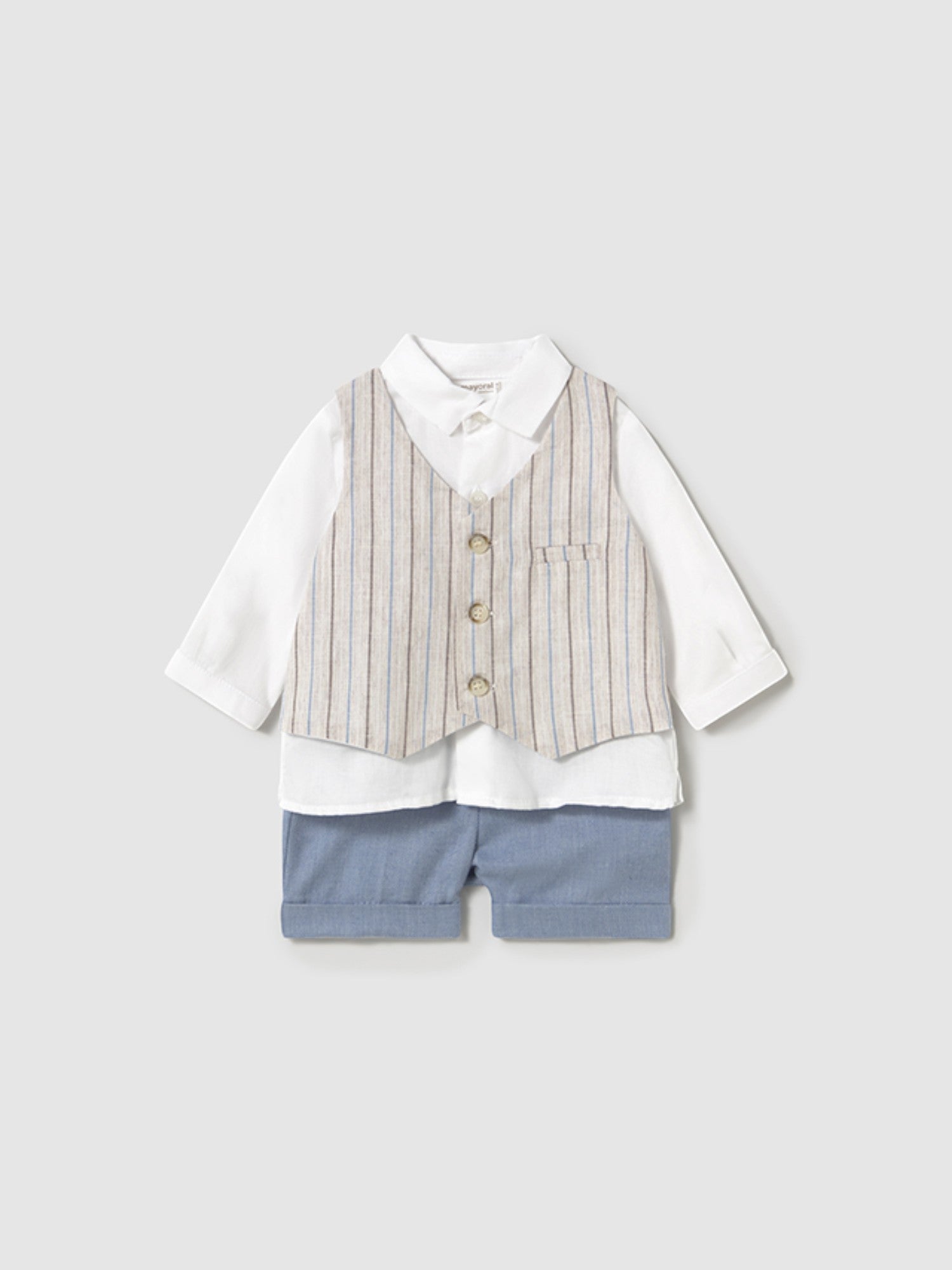Completo pantalone corto gilet Bimbo AVORIO 1212 /A - NANU' BABY