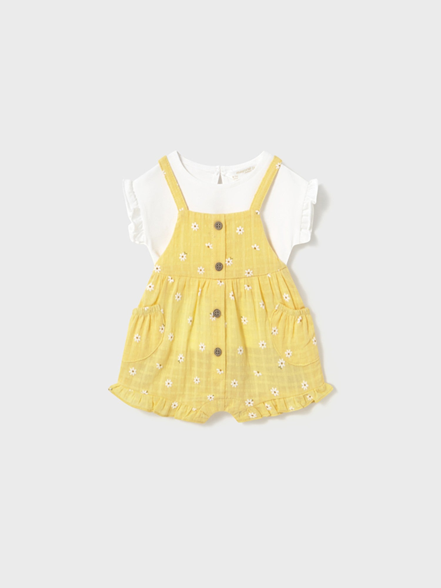 Completo salopette e maglietta Bimba GIALLO 1662 /G - NANU' BABY