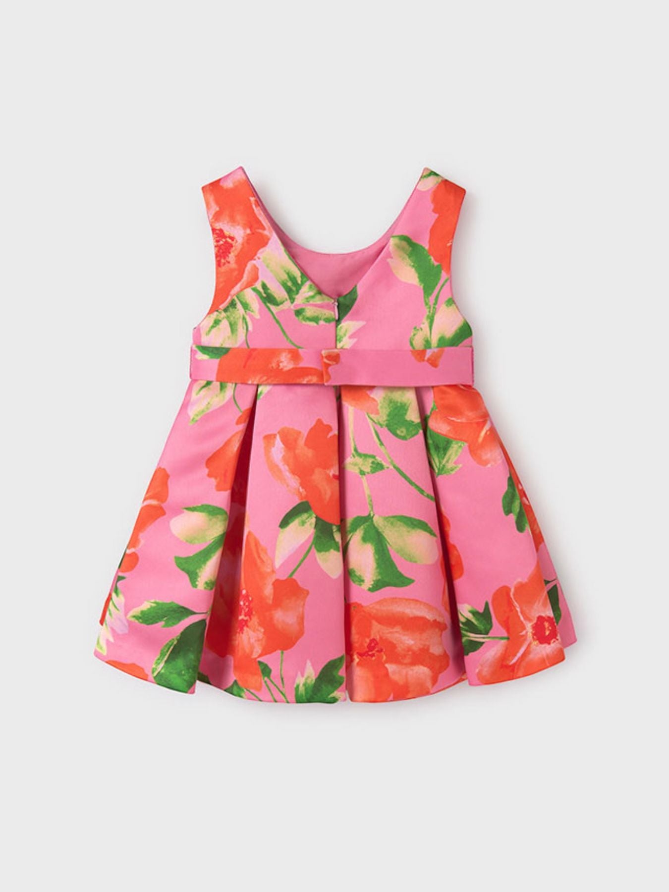 Abito saten stampato Bimba FUCSIA 5021 - NANU' BABY