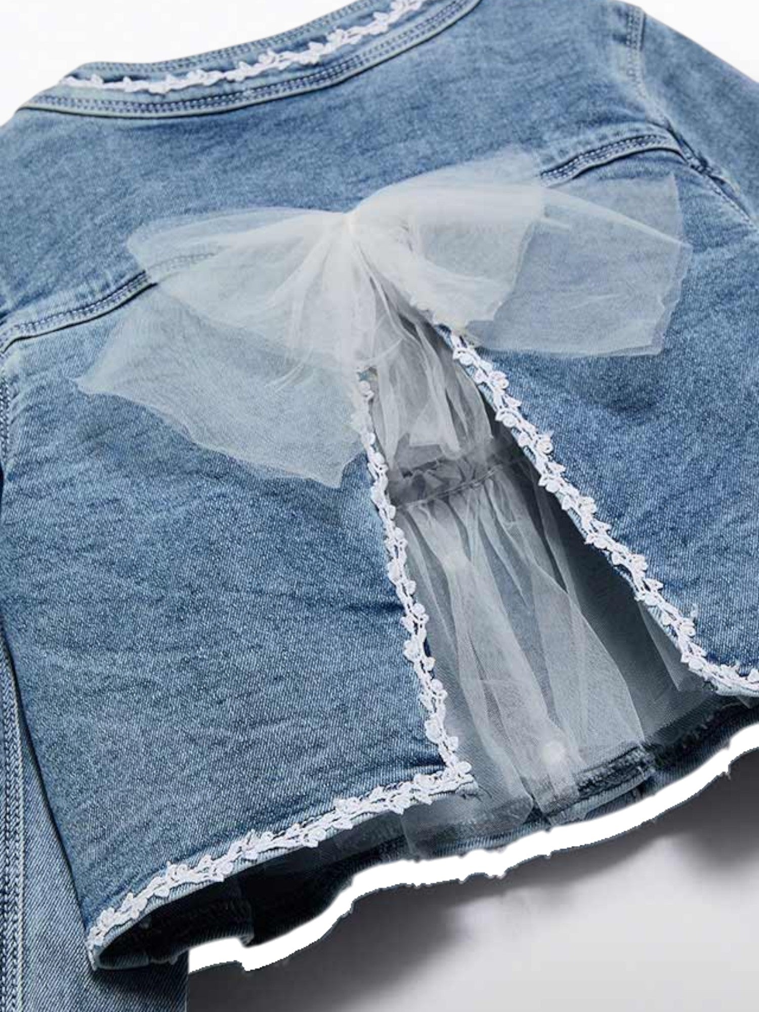 Giacca jeans applicazioni Bimba JEANS 5369 /80 - NANU' BABY