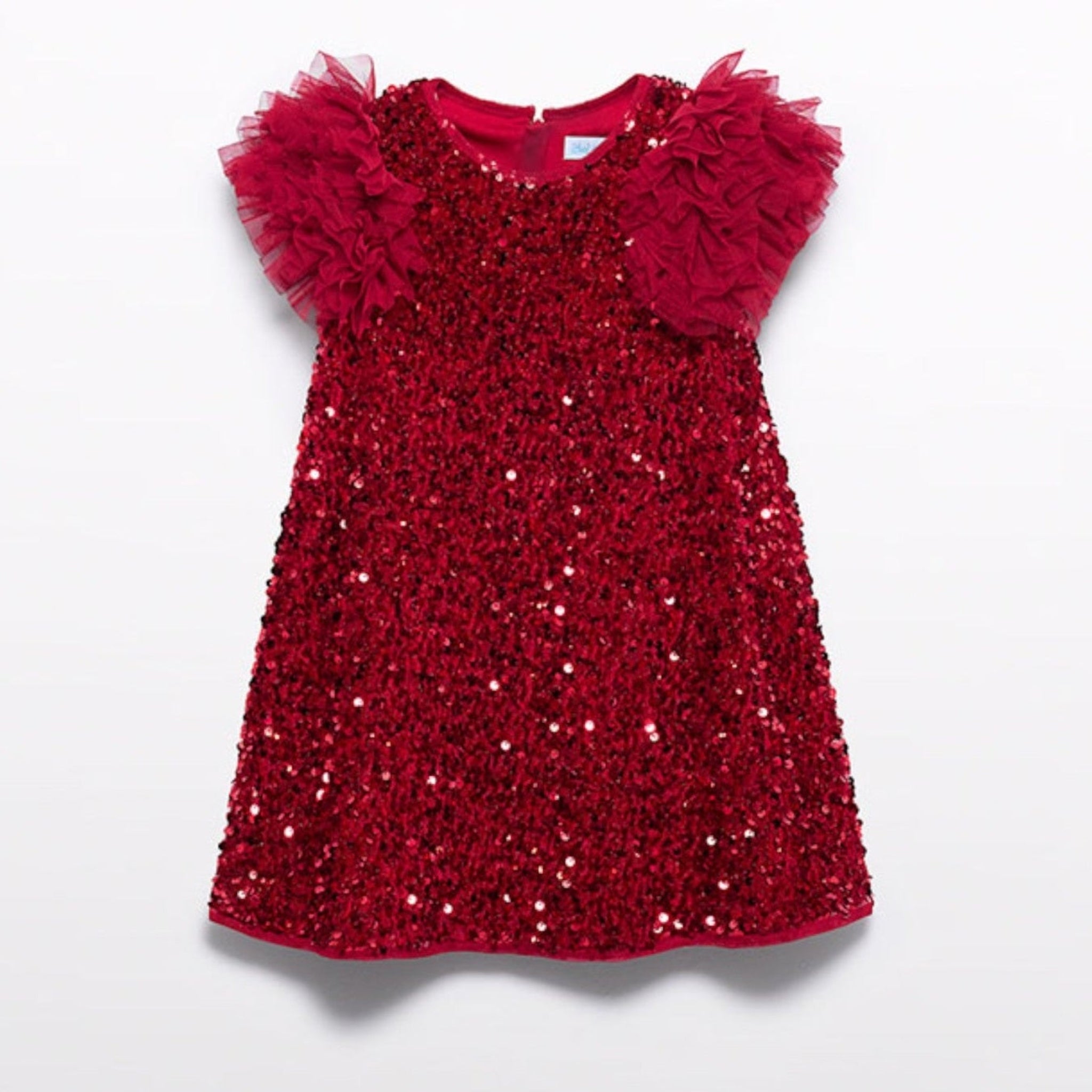 Abito lustrini velluto Bimba Rosso 5529/2 - NANU' BABY