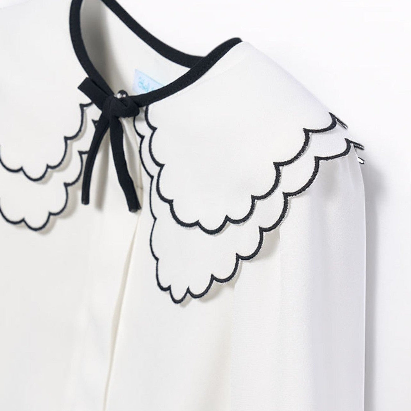 BLusa chiffon collo ricamo Bimba PANNA 5612/3 - NANU' BABY