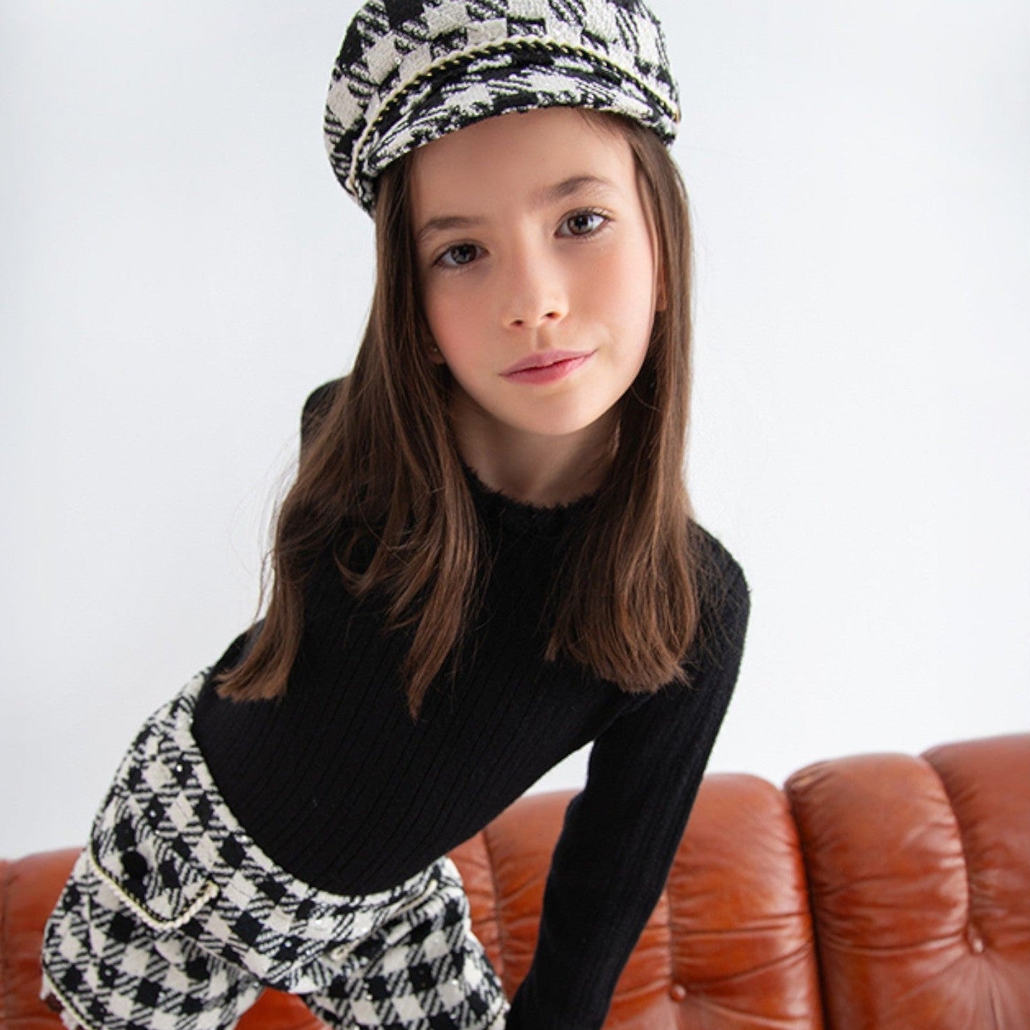 Bermuda vichy lustrini Bimba Nero 5716/8 - NANU' BABY