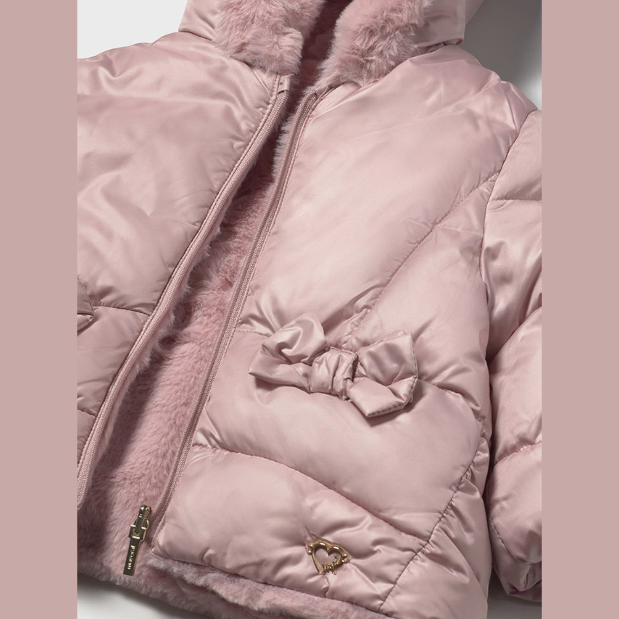 giubbotto reversibile pelo Bimba Rosa 2435/81 - NANU' BABY