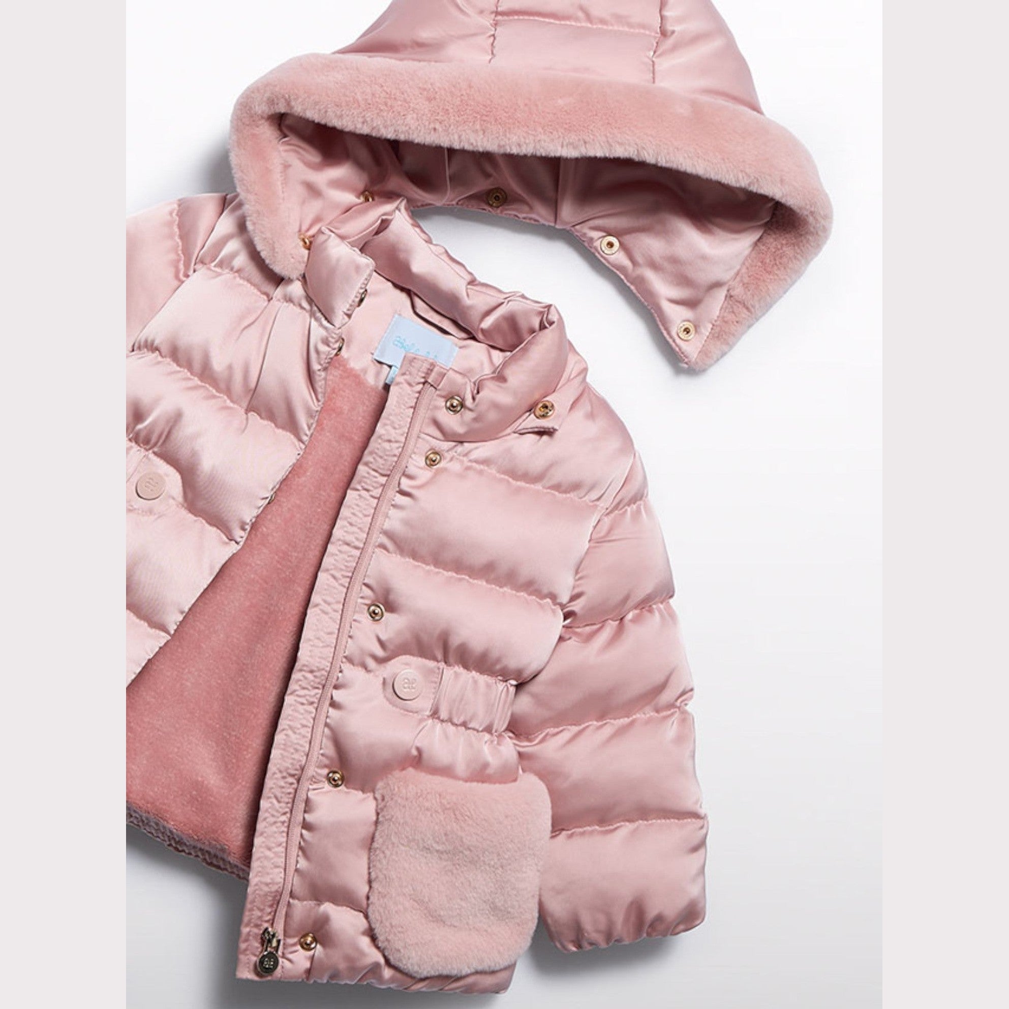Giubbotto satinato pelo Bimba Rosa 5821/19 - NANU' BABY