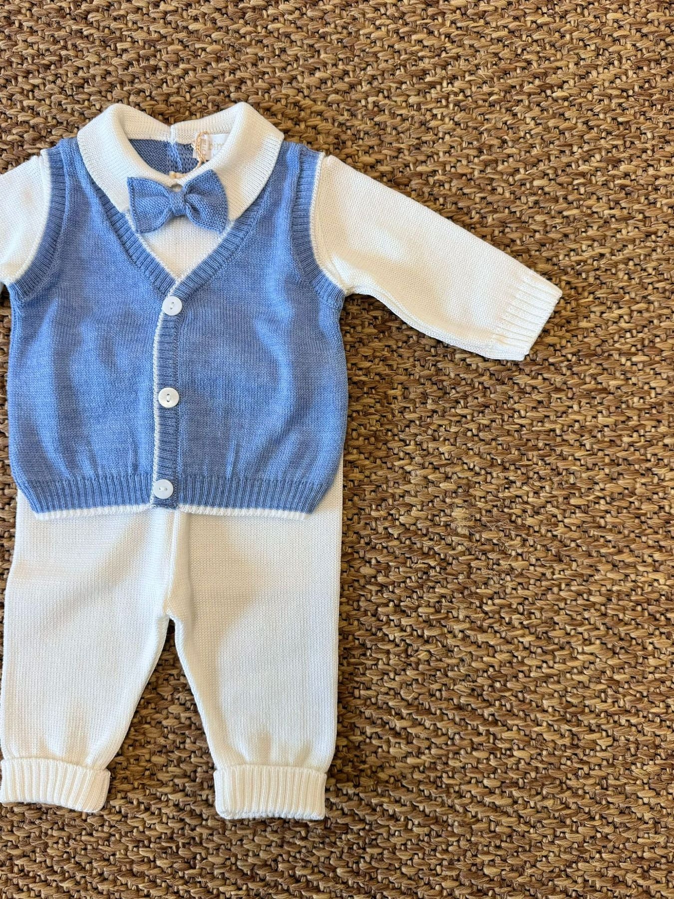 Completo con Papillon Neonato AZZURRO 6815/A - NANU' BABY