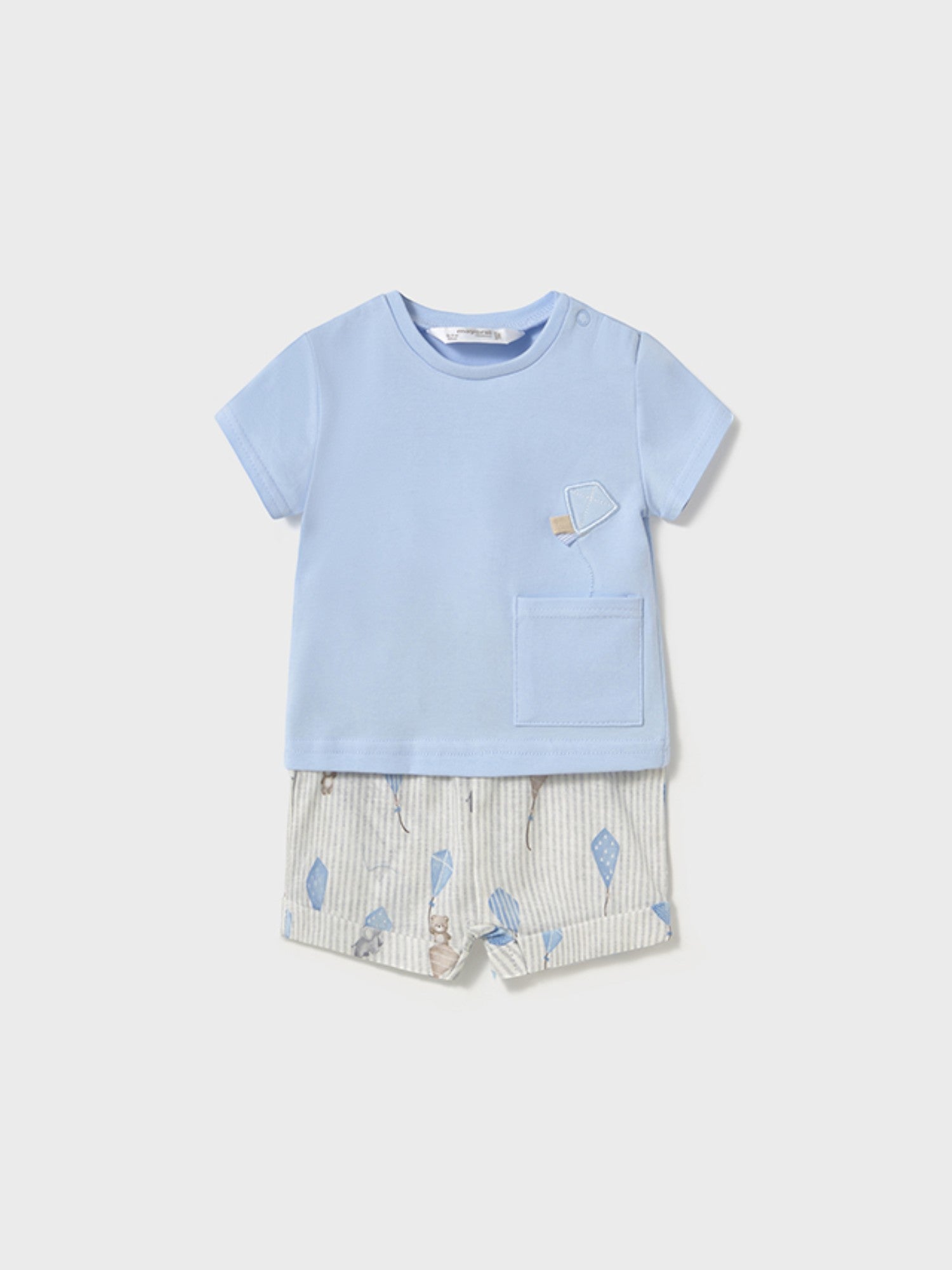 Completo pantalone corto maglietta Bimbo CIELO 1202 /C - NANU' BABY