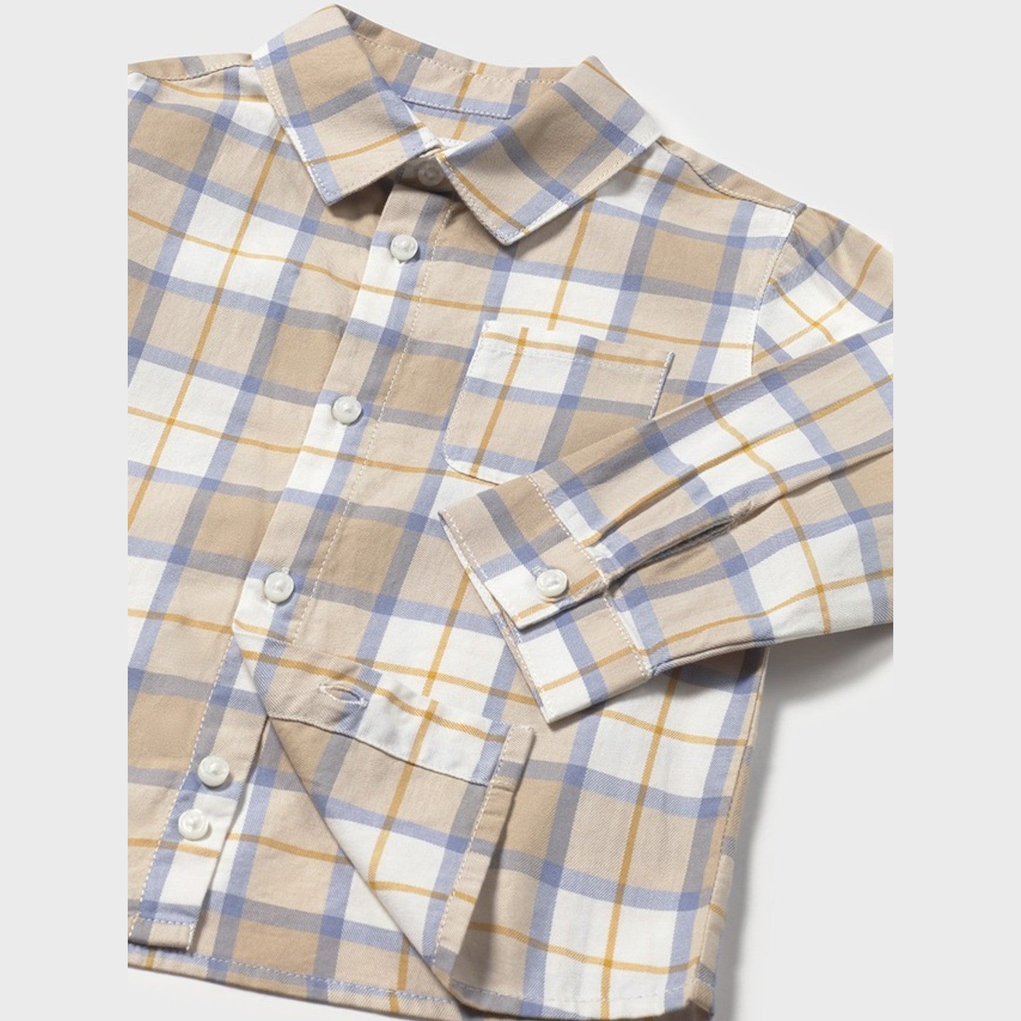 Camicia m/l quadri Bimbo Beige 2109/92 - NANU' BABY