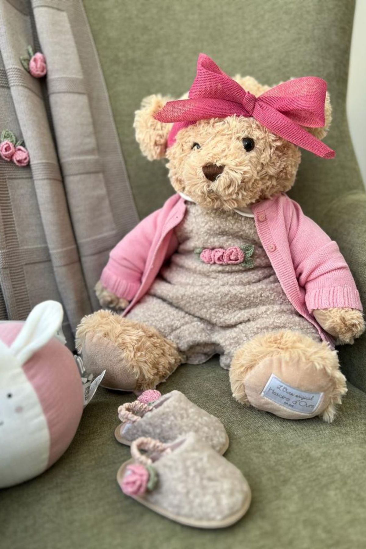 Completo con cardigan Roselline applicate Bimba ROSA FARD IG1031 - NANU' BABY