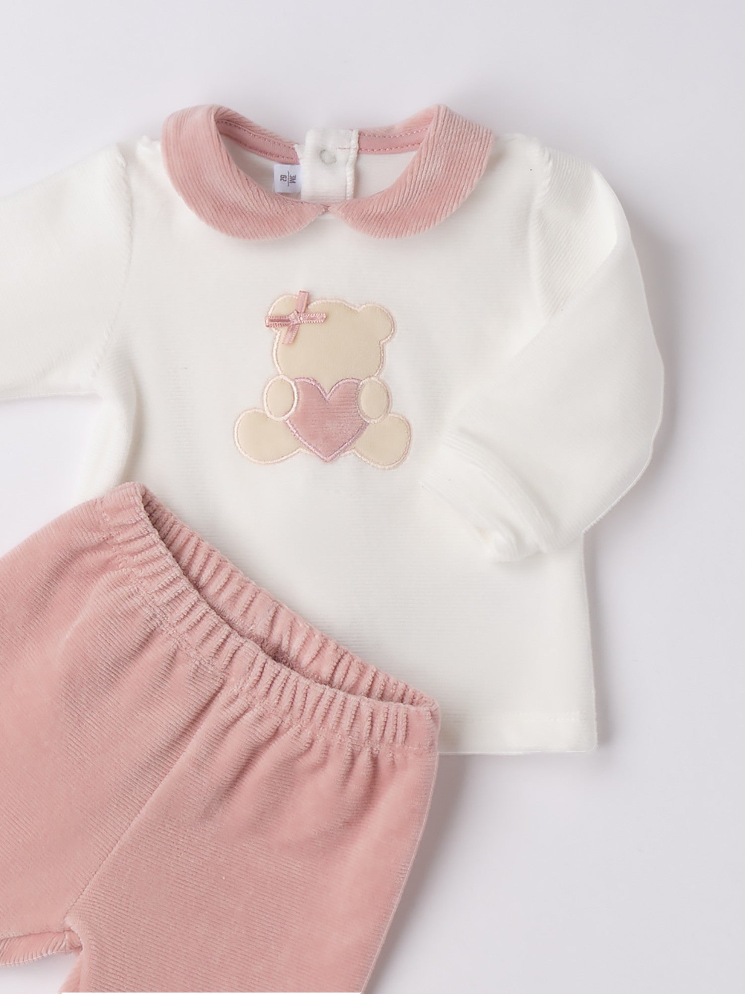 Tutina Due Pezzi Con Piede Neonata Bianco 3F765/112 - NANU' BABY