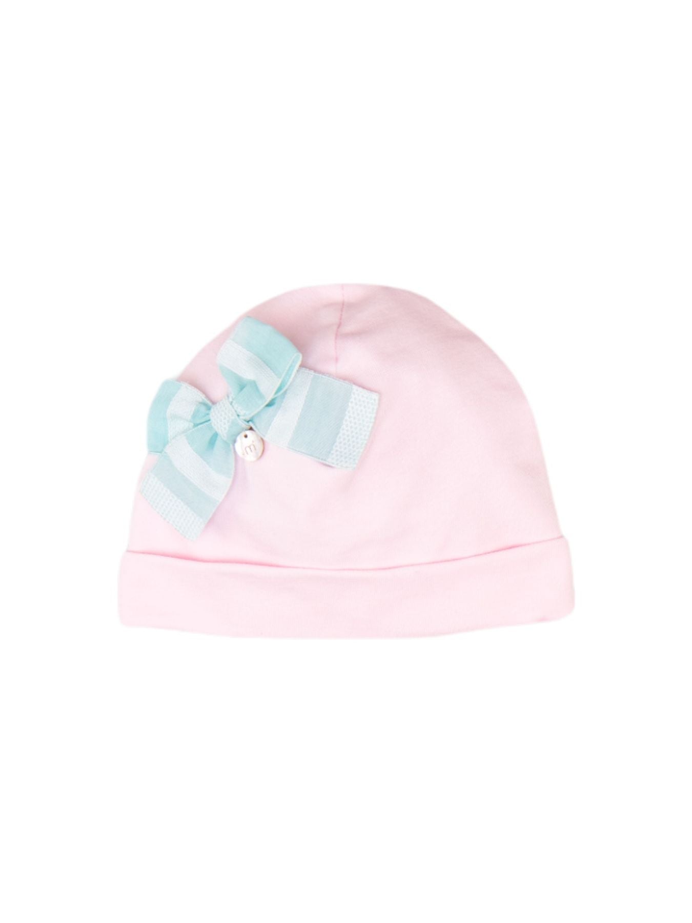 Cuffia Fiocco righe Neonata ROSA EP6573F - NANU' BABY