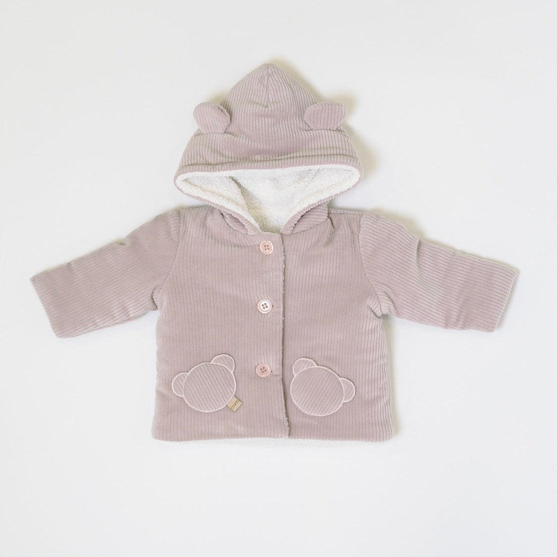 Cappottino con Cappuccio Orsetto Bimba ROSA IN5940/R - NANU' BABY