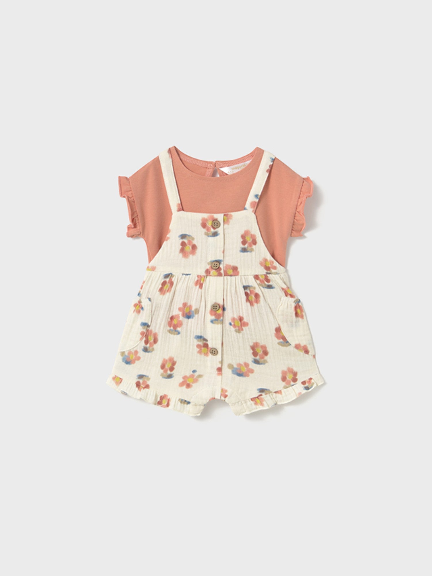 Completo salopette e maglietta Bimba ARANCIO 1662 /AR - NANU' BABY