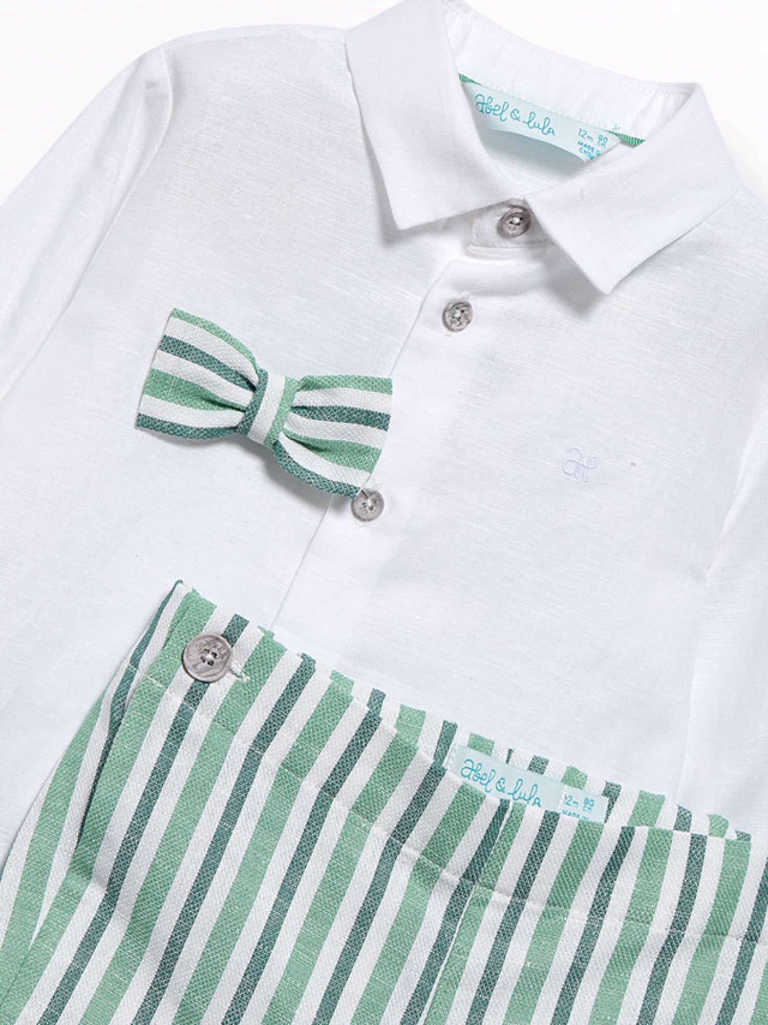Completo bermuda camicia papillon Bimbo VERDE 5209 /6 - NANU' BABY